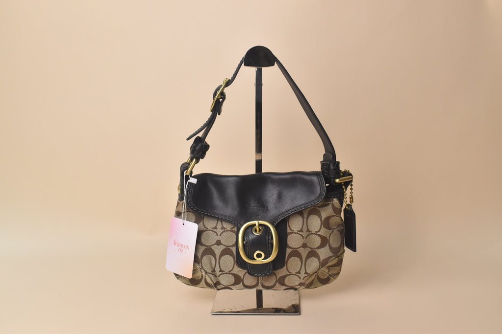 Coach Bleecker Signature Flap Shoulder Bag – Khaki/Brown