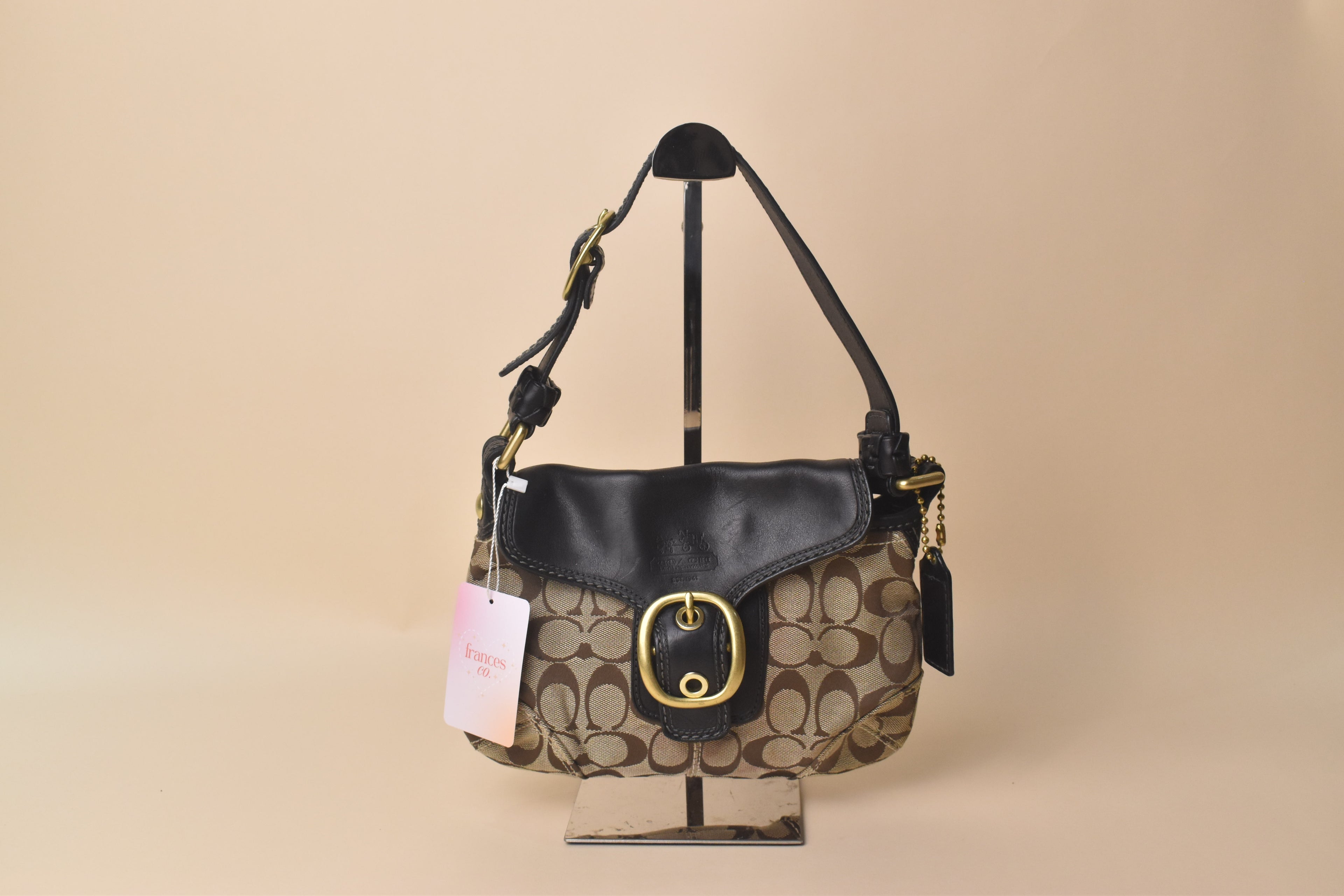 Coach Bleecker Signature Flap Shoulder Bag – Khaki/Brown