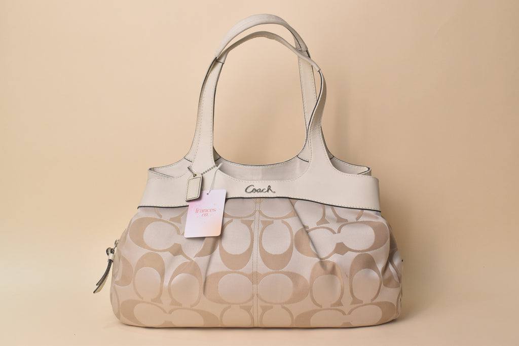 Coach Lexi Signature Hobo Satchel – Ivory/Champagne