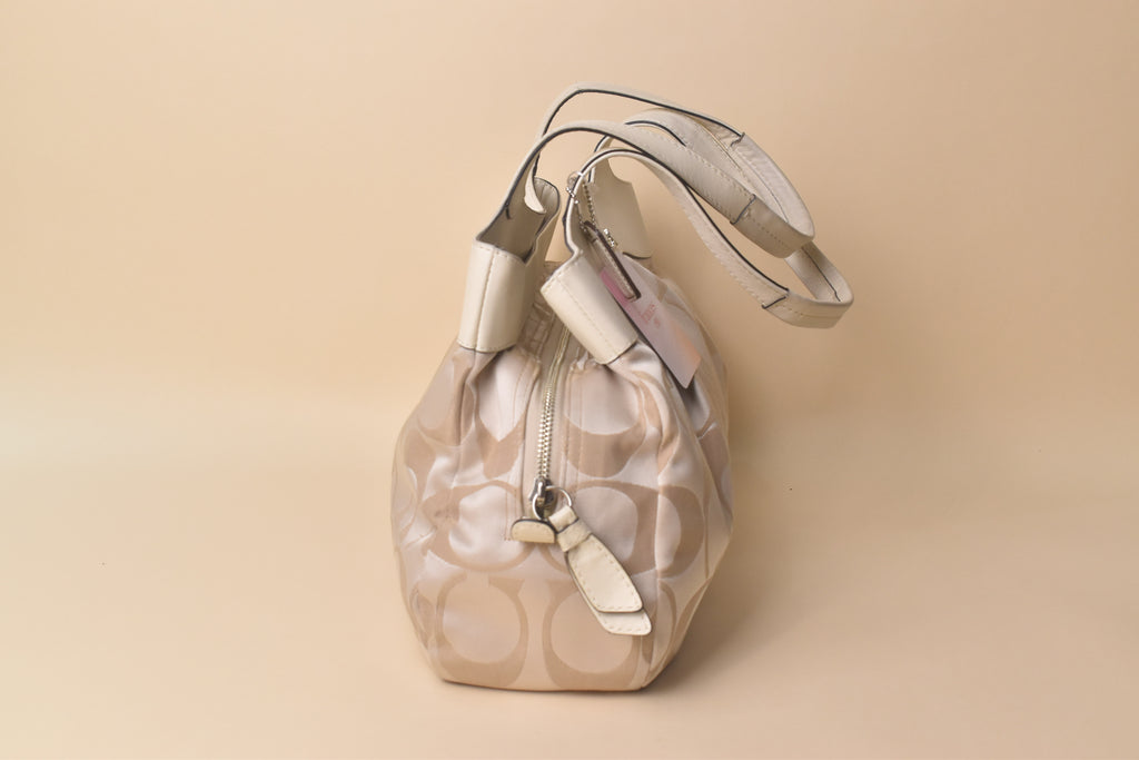 Coach Lexi Signature Hobo Satchel – Ivory/Champagne