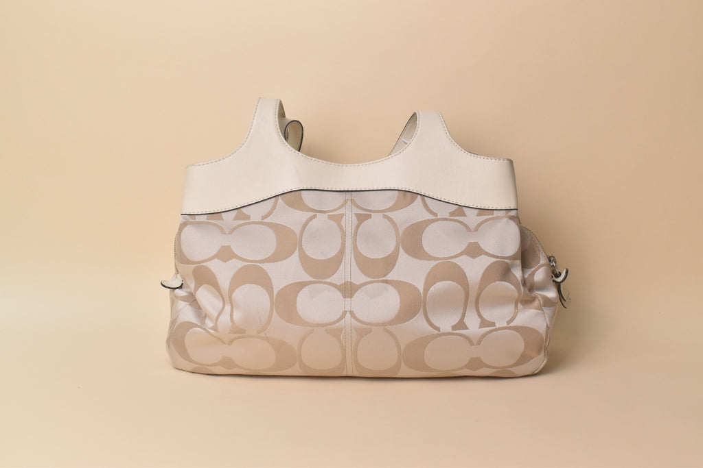 Coach Lexi Signature Hobo Satchel – Ivory/Champagne
