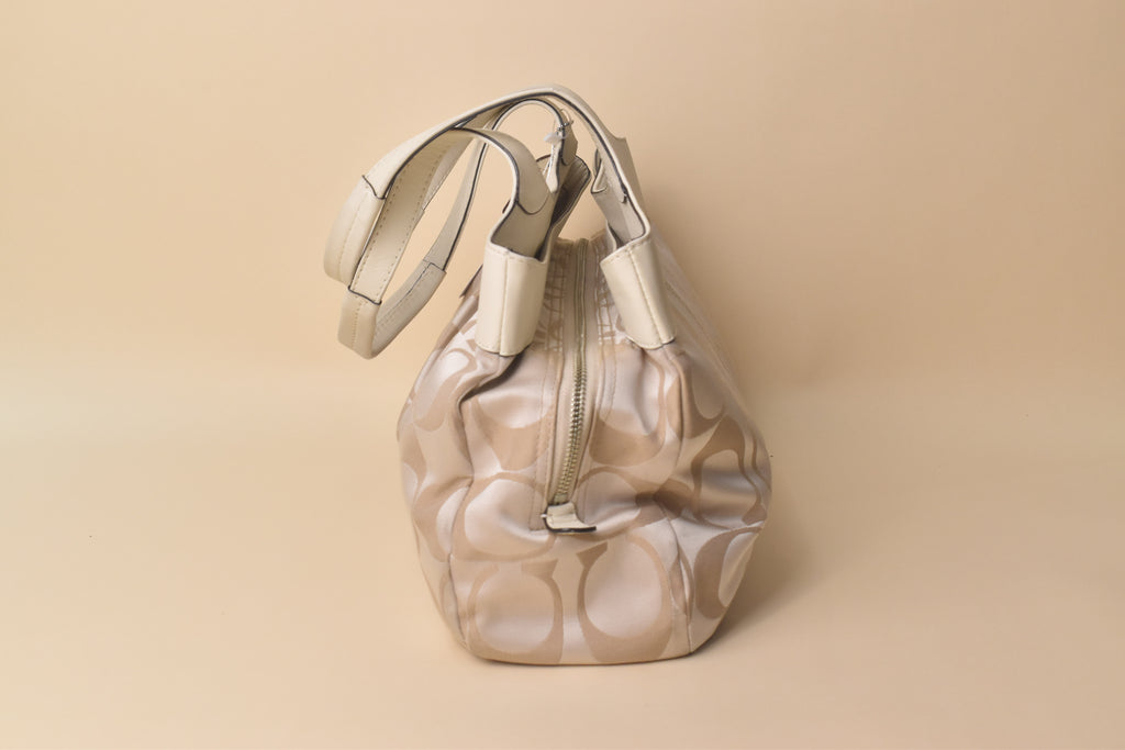Coach Lexi Signature Hobo Satchel – Ivory/Champagne