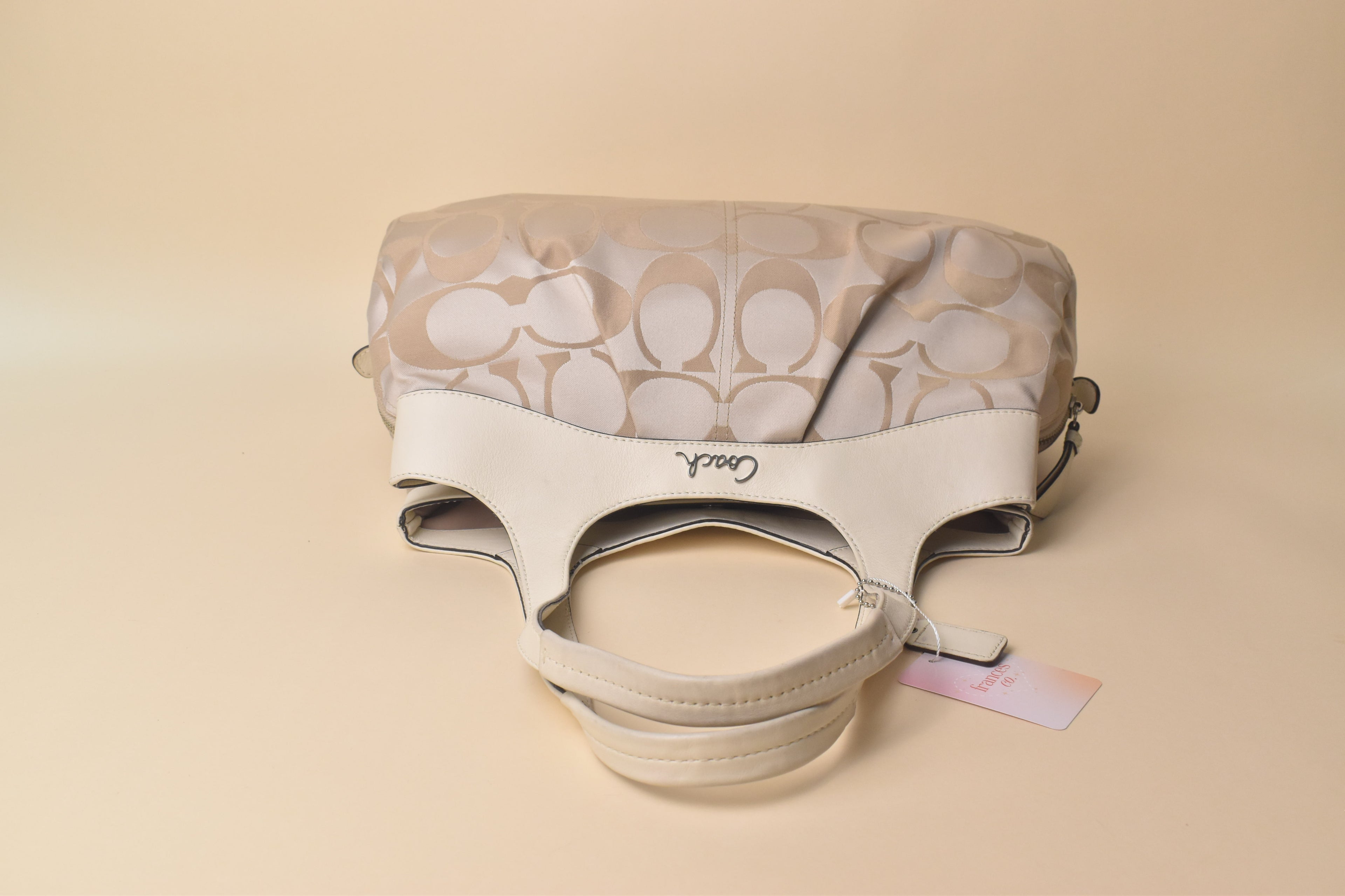 Coach Lexi Signature Hobo Satchel – Ivory/Champagne