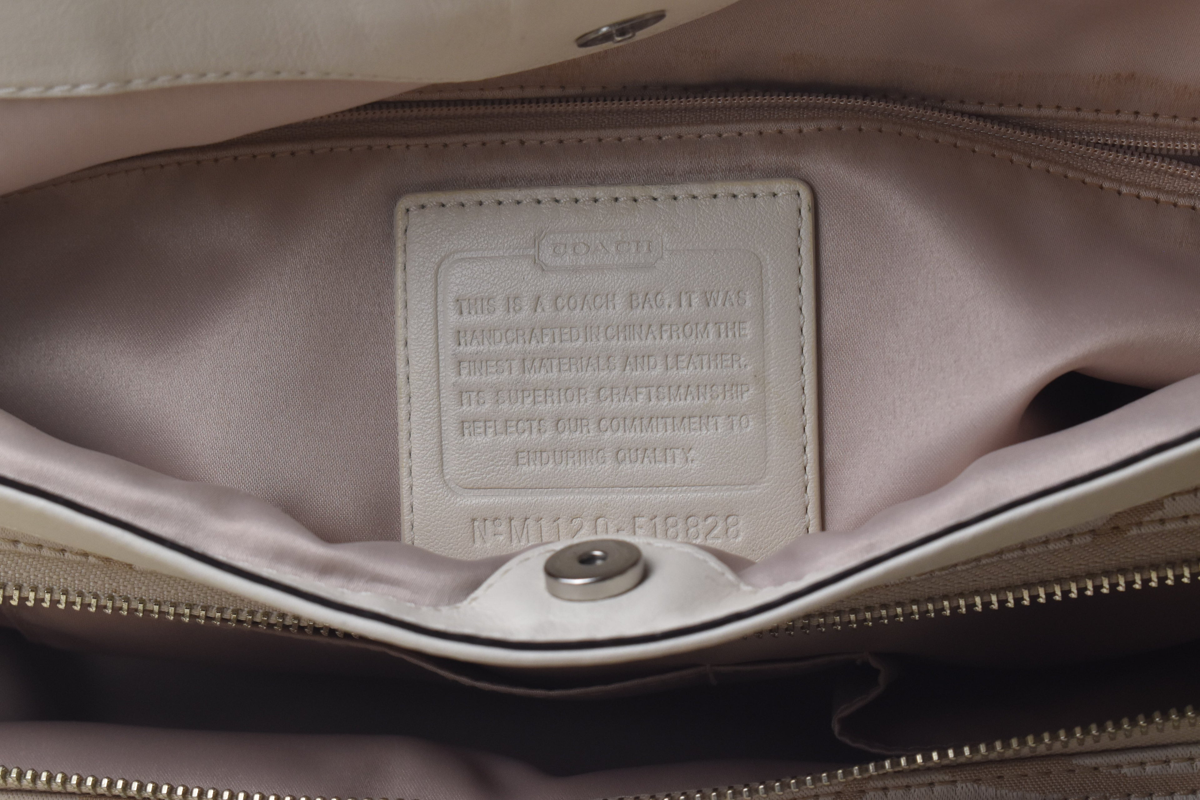Coach Lexi Signature Hobo Satchel – Ivory/Champagne
