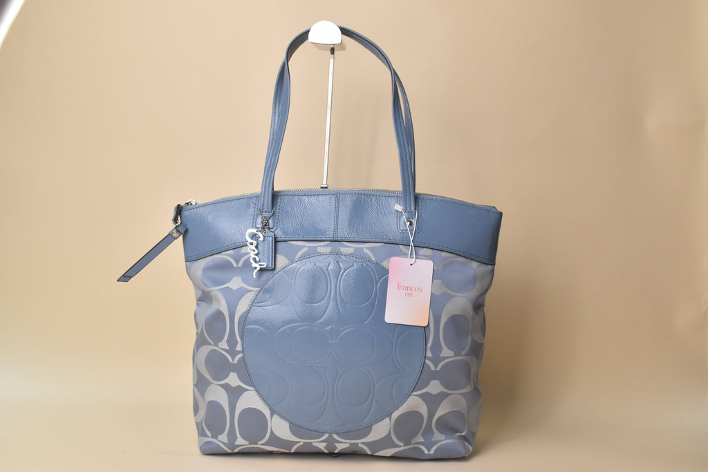 Coach Laura Signature Tote – Pool Blue