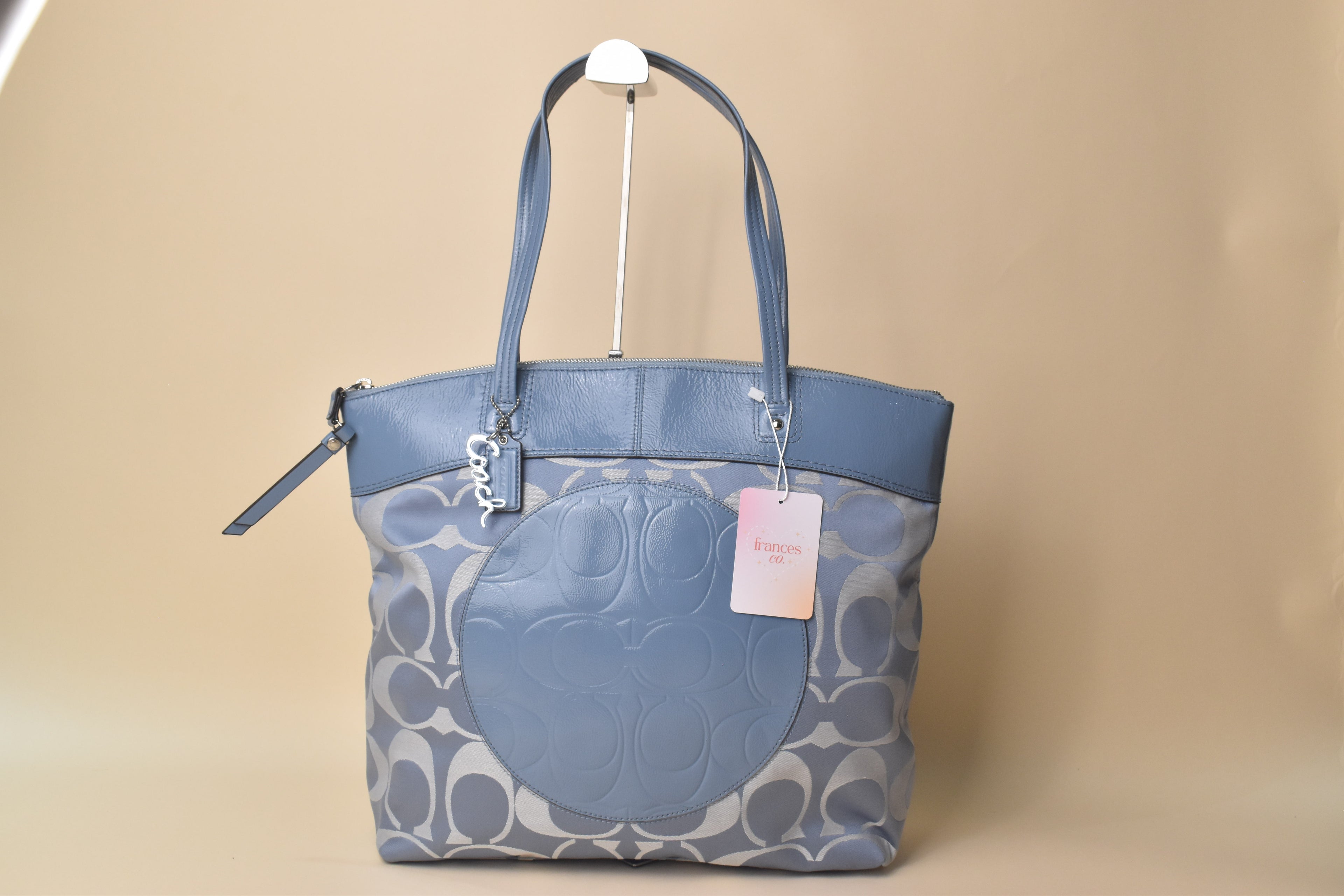 Coach Laura Signature Tote – Pool Blue