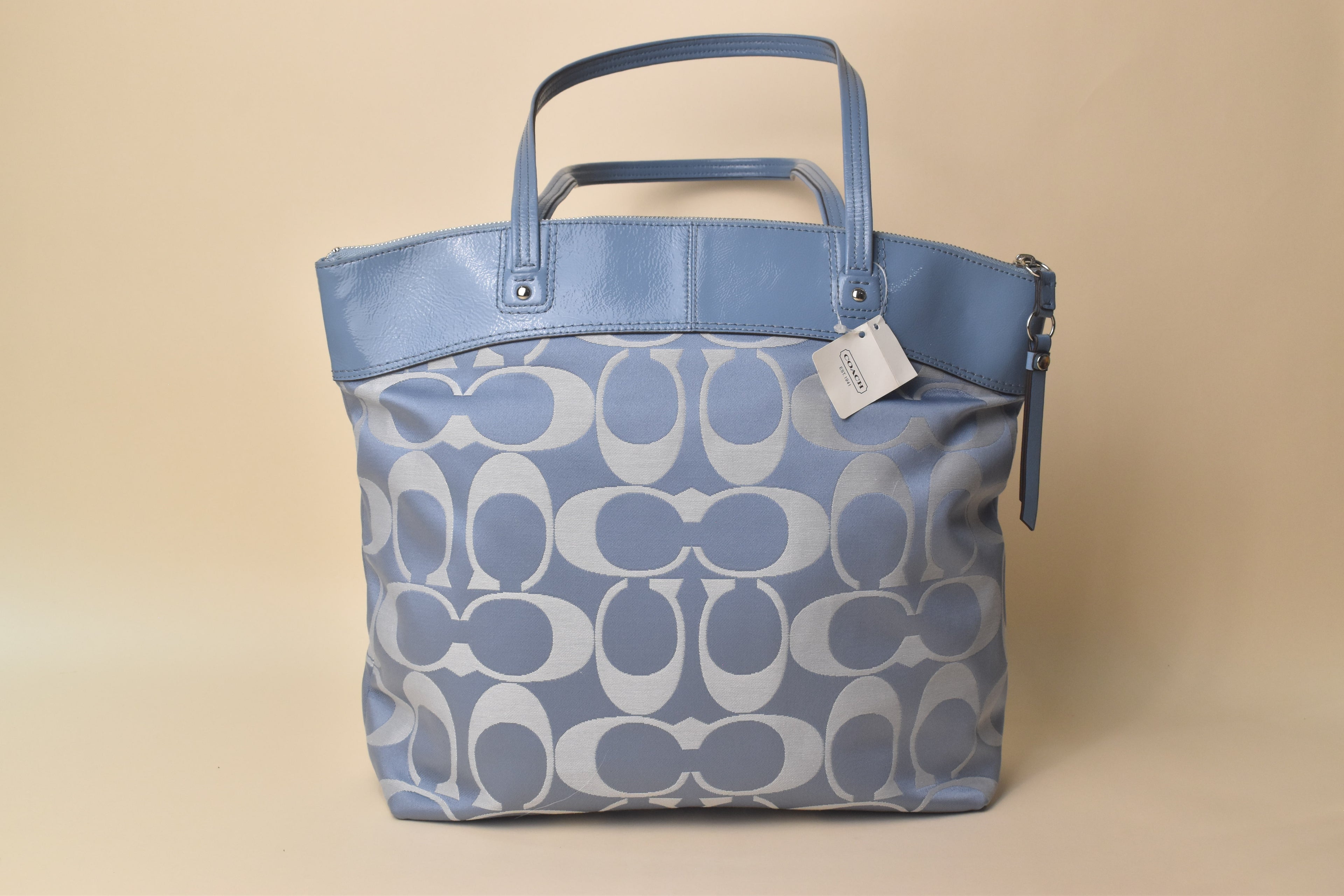 Coach Laura Signature Tote – Pool Blue