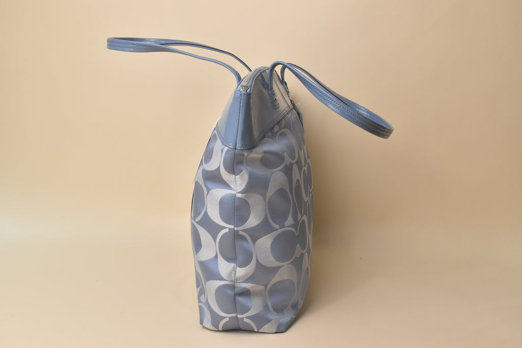 Coach Laura Signature Tote – Pool Blue