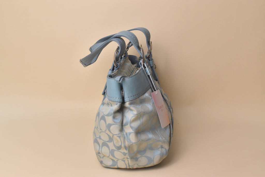 Coach Signature Soho Pleated Tote – Baby Blue