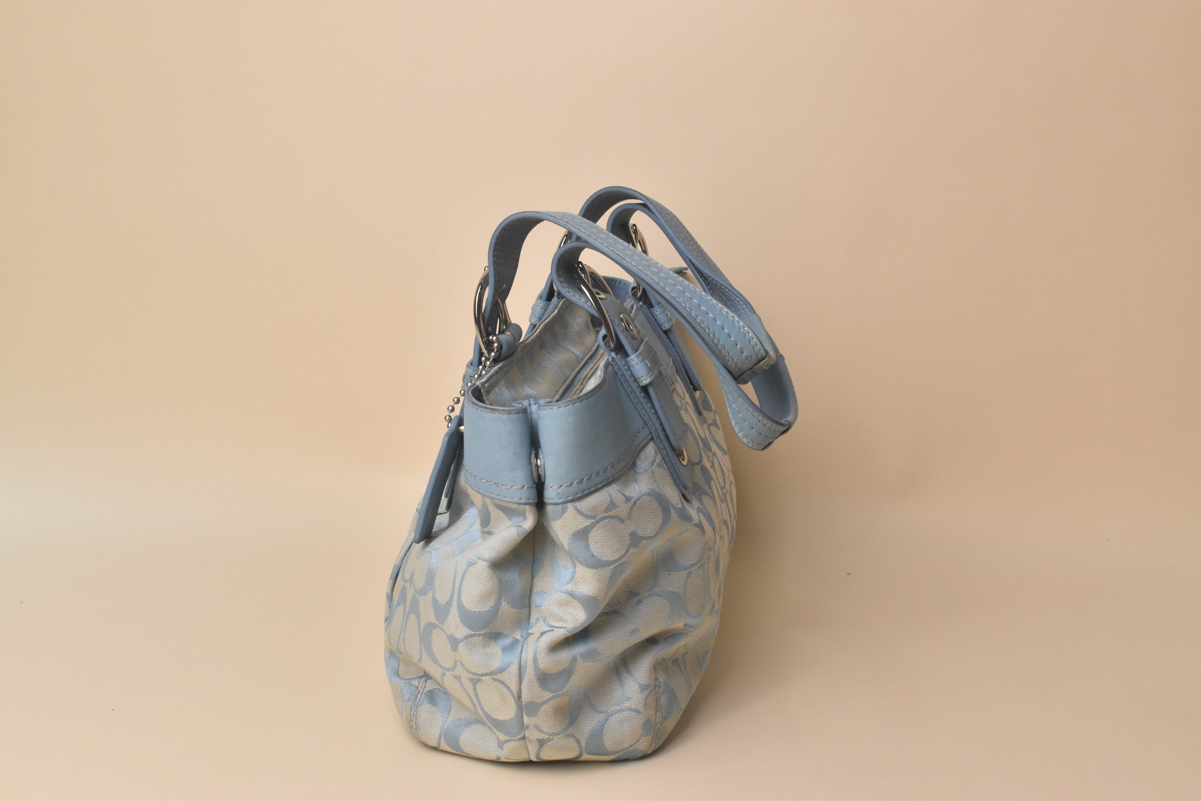 Coach Signature Soho Pleated Tote – Baby Blue