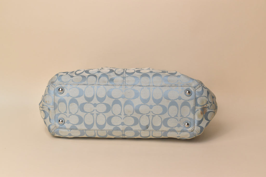 Coach Signature Soho Pleated Tote – Baby Blue