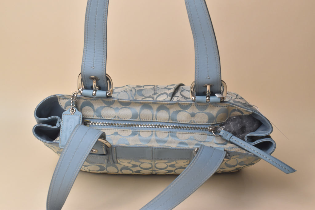 Coach Signature Soho Pleated Tote – Baby Blue