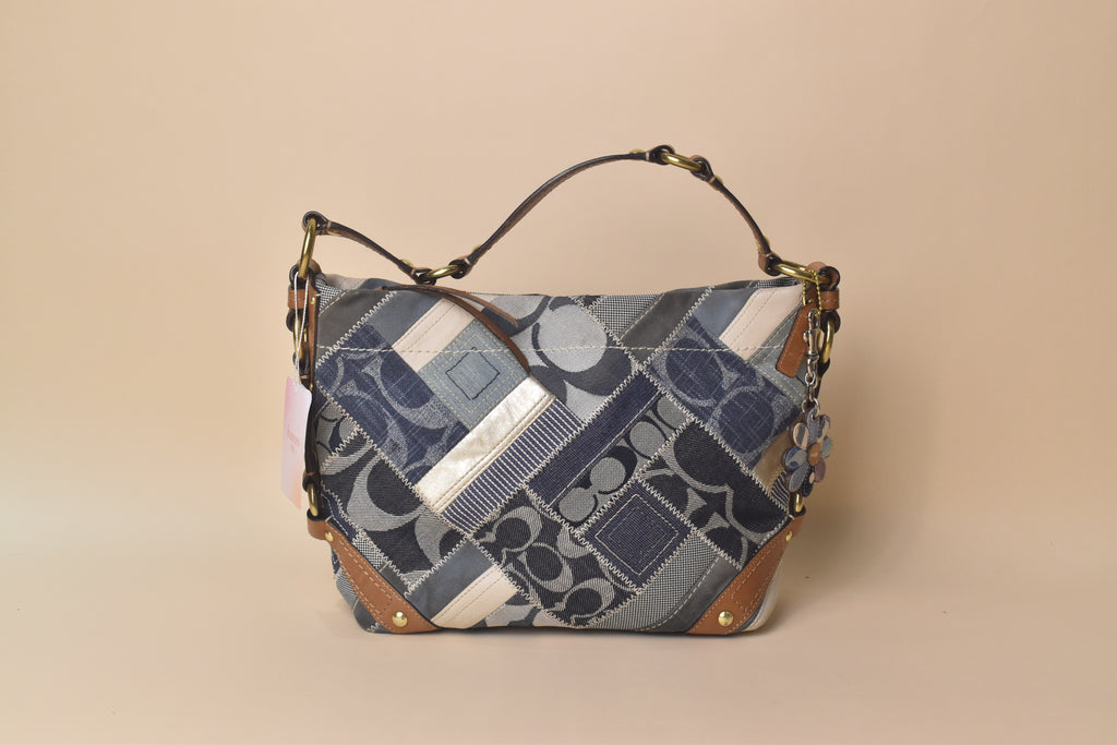 Coach Medium Carly Patchwork Hobo – Blue Multi Denim