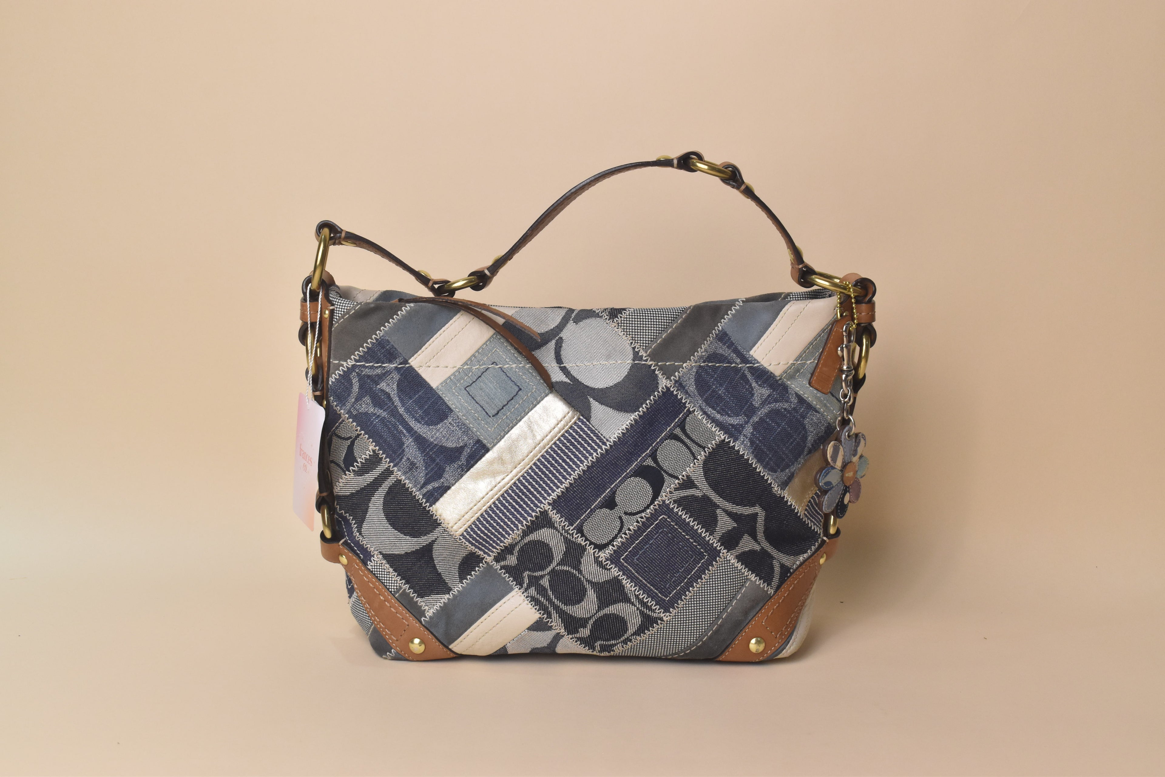 Coach Medium Carly Patchwork Hobo – Blue Multi Denim
