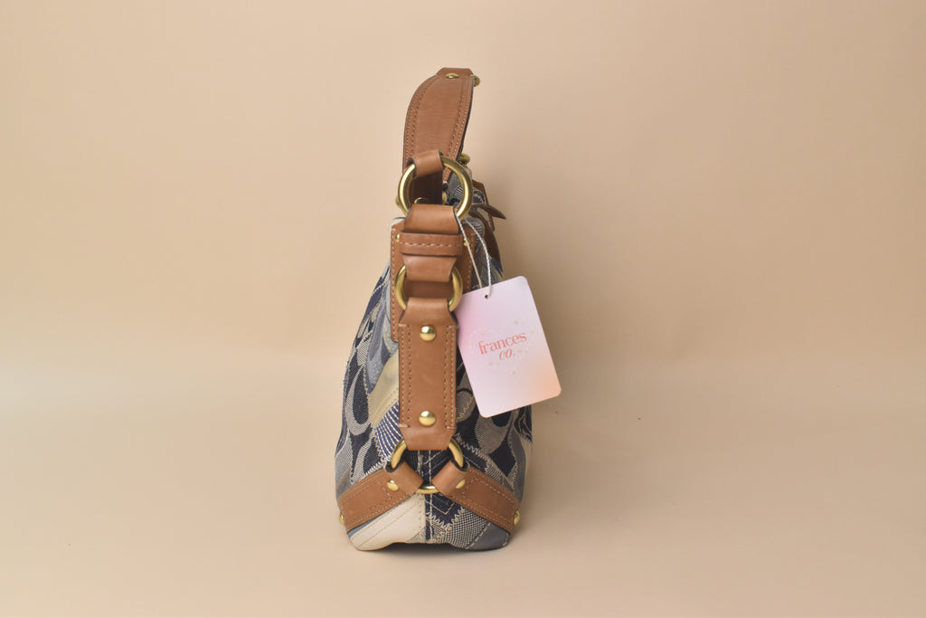 Coach Medium Carly Patchwork Hobo – Blue Multi Denim