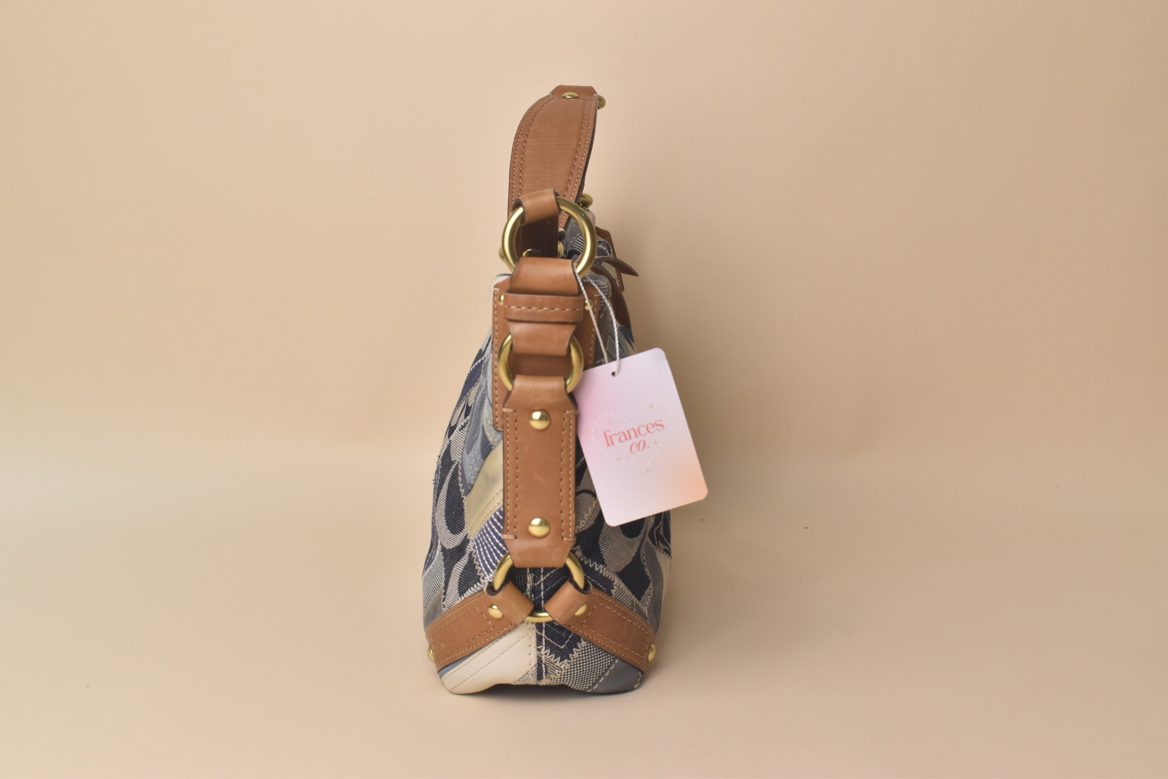 Coach Medium Carly Patchwork Hobo – Blue Multi Denim