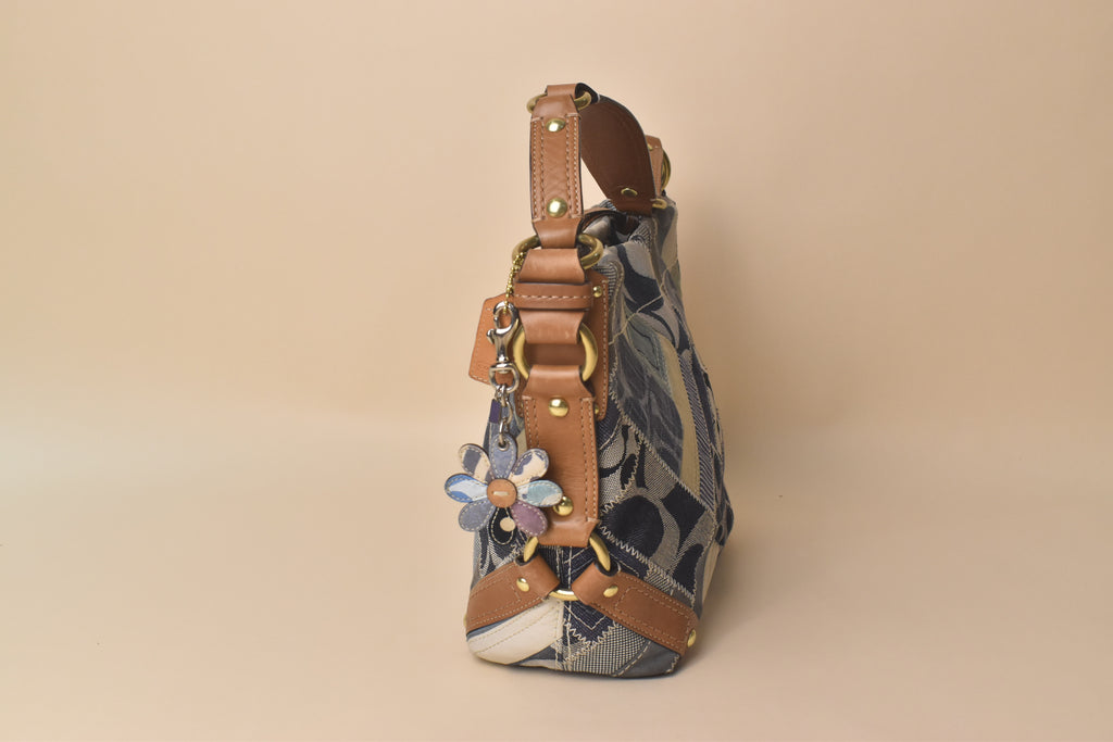 Coach Medium Carly Patchwork Hobo – Blue Multi Denim