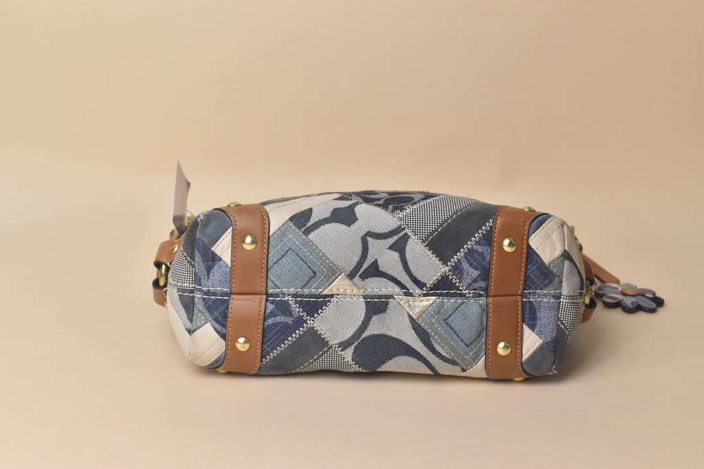 Coach Medium Carly Patchwork Hobo – Blue Multi Denim