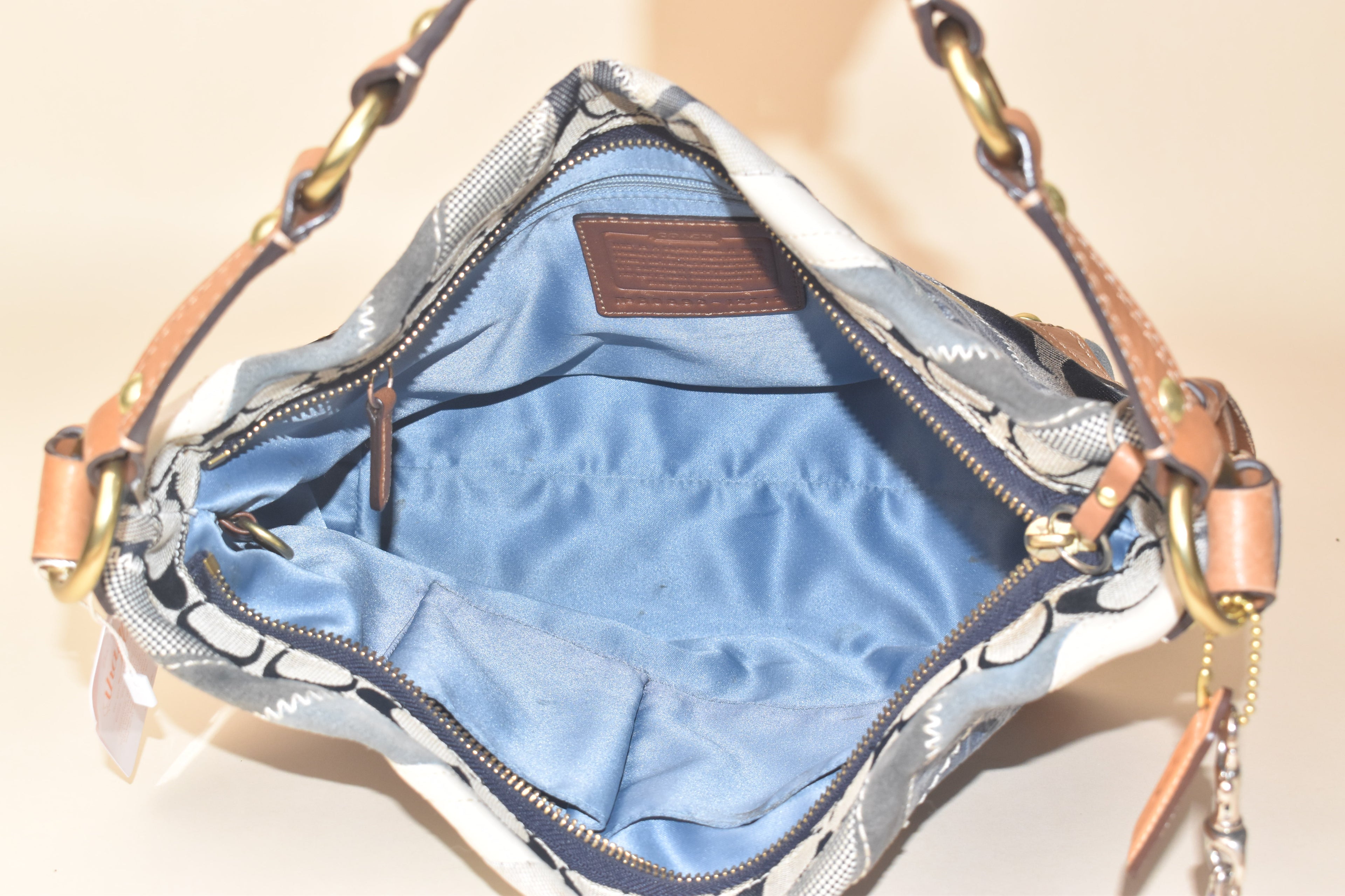 Coach Medium Carly Patchwork Hobo – Blue Multi Denim