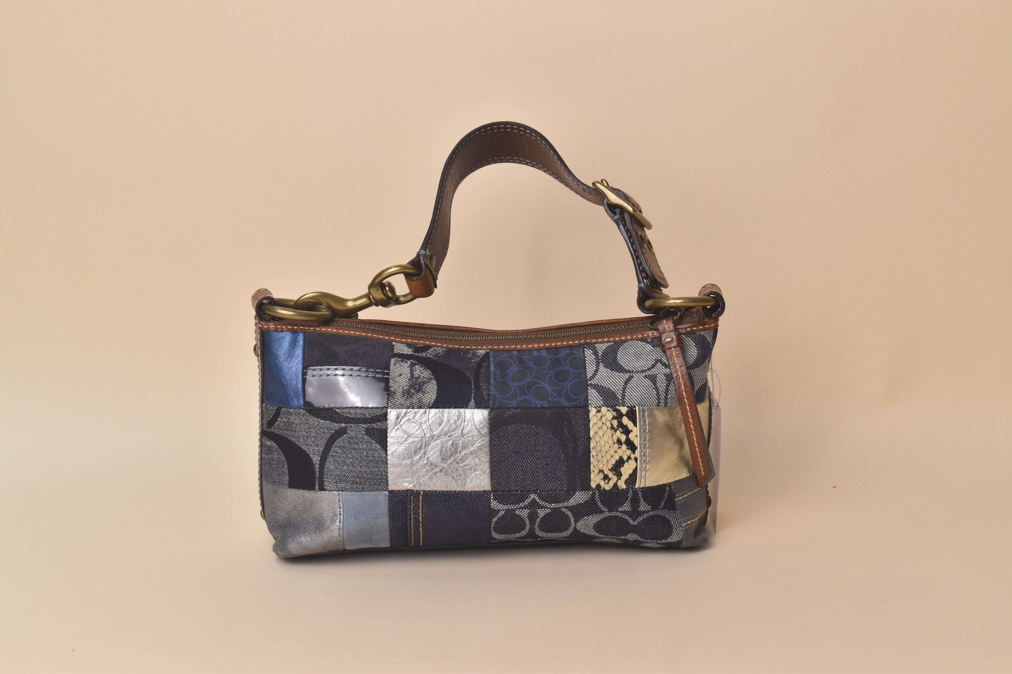 Coach Patchwork Baguette – Blue Multi