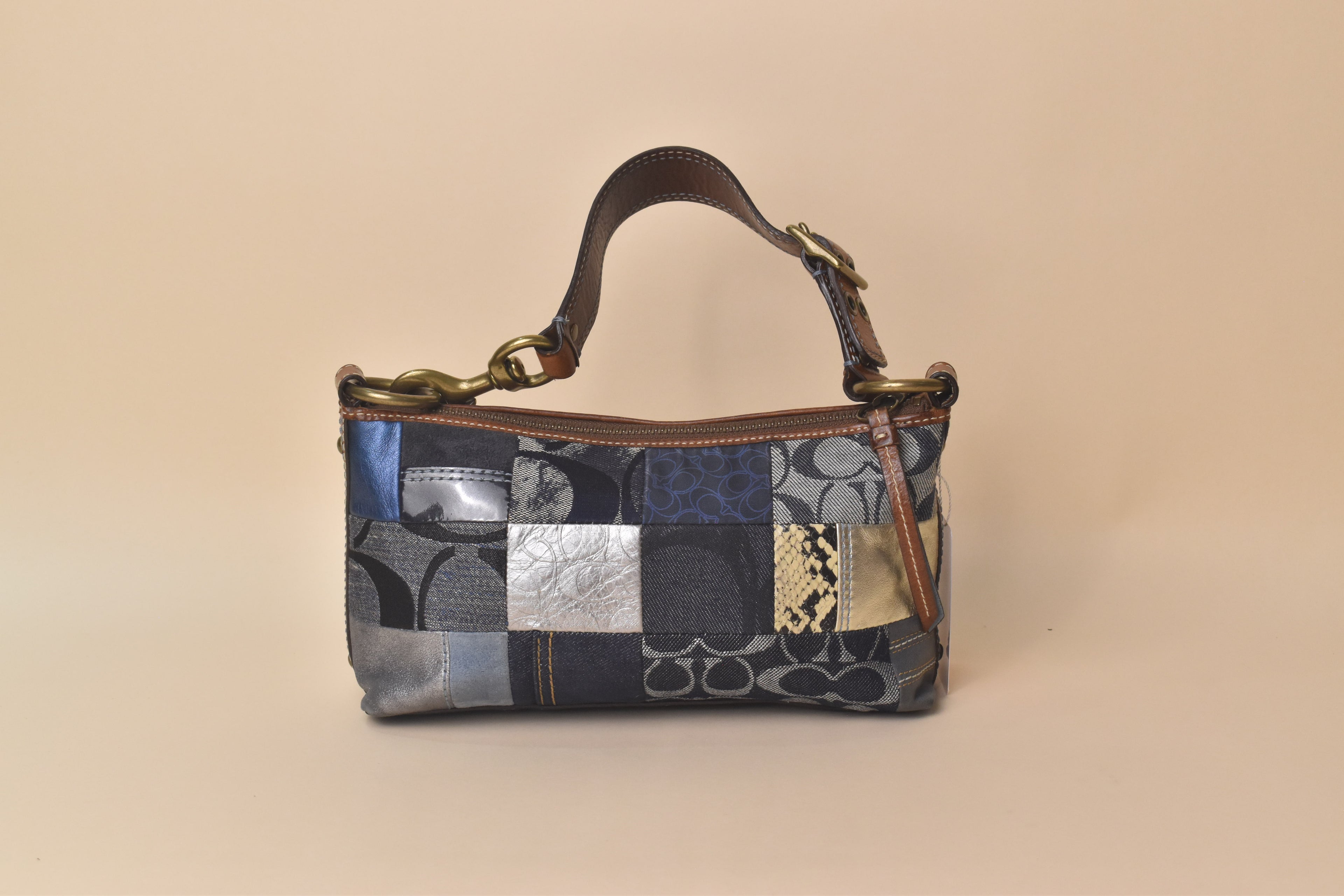 Coach Patchwork Baguette – Blue Multi