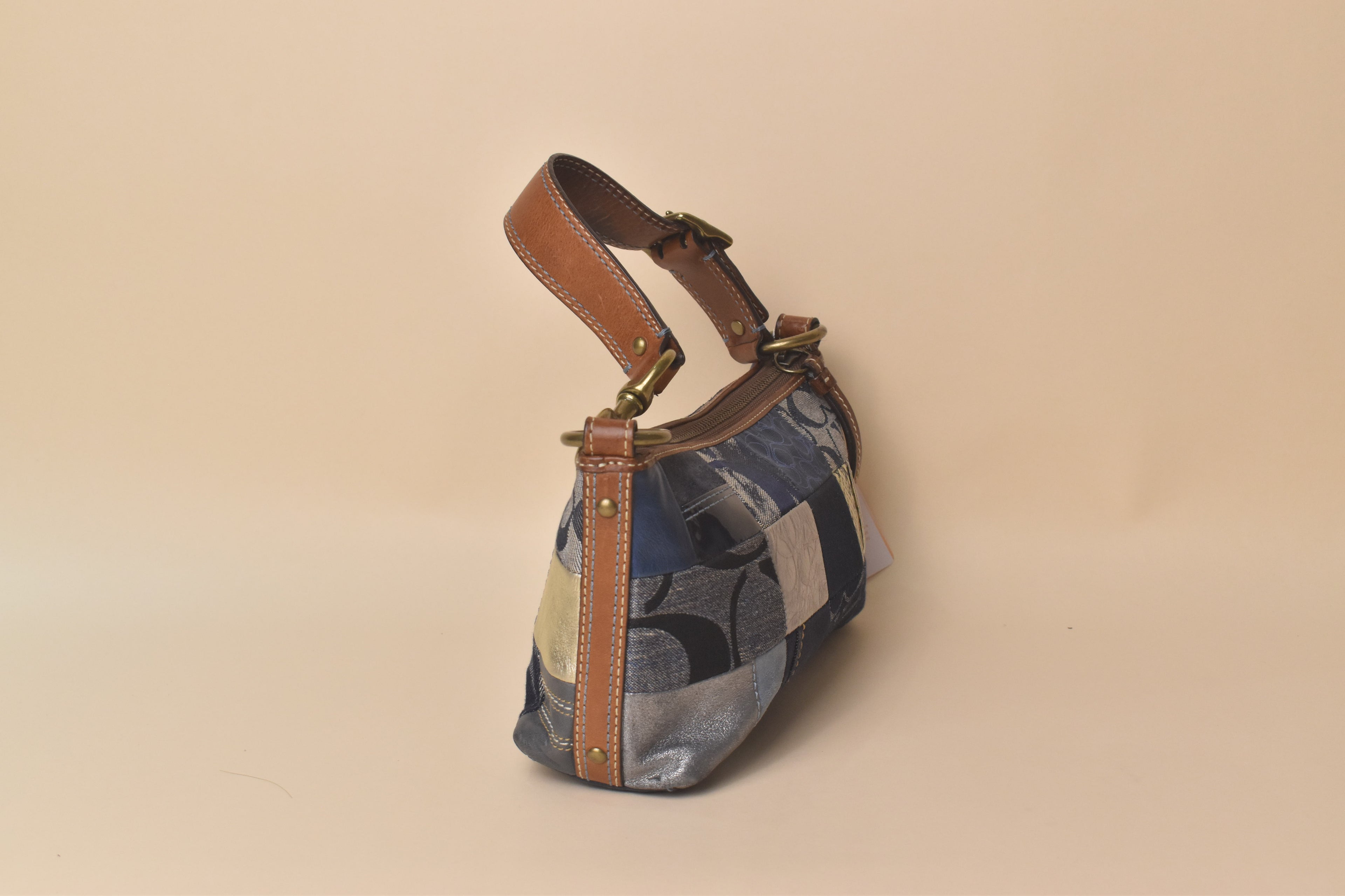 Coach Patchwork Baguette – Blue Multi