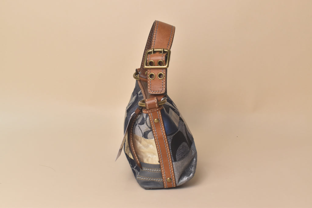 Coach Patchwork Baguette – Blue Multi