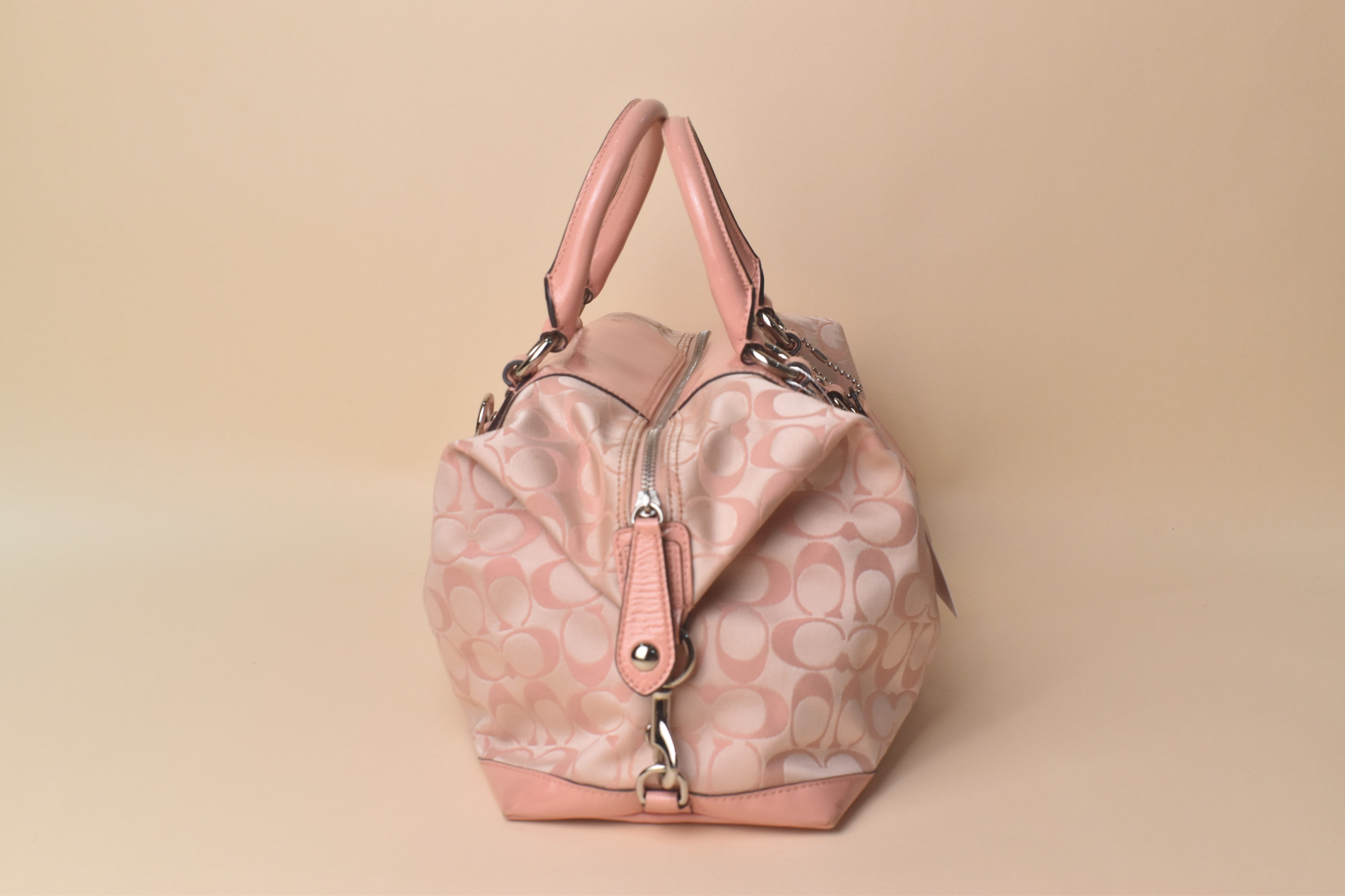 Coach Medium Ashley Signature Sateen Satchel – Peony Pink