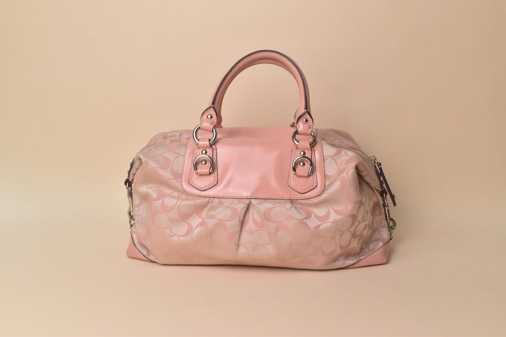 Coach Medium Ashley Signature Sateen Satchel – Peony Pink