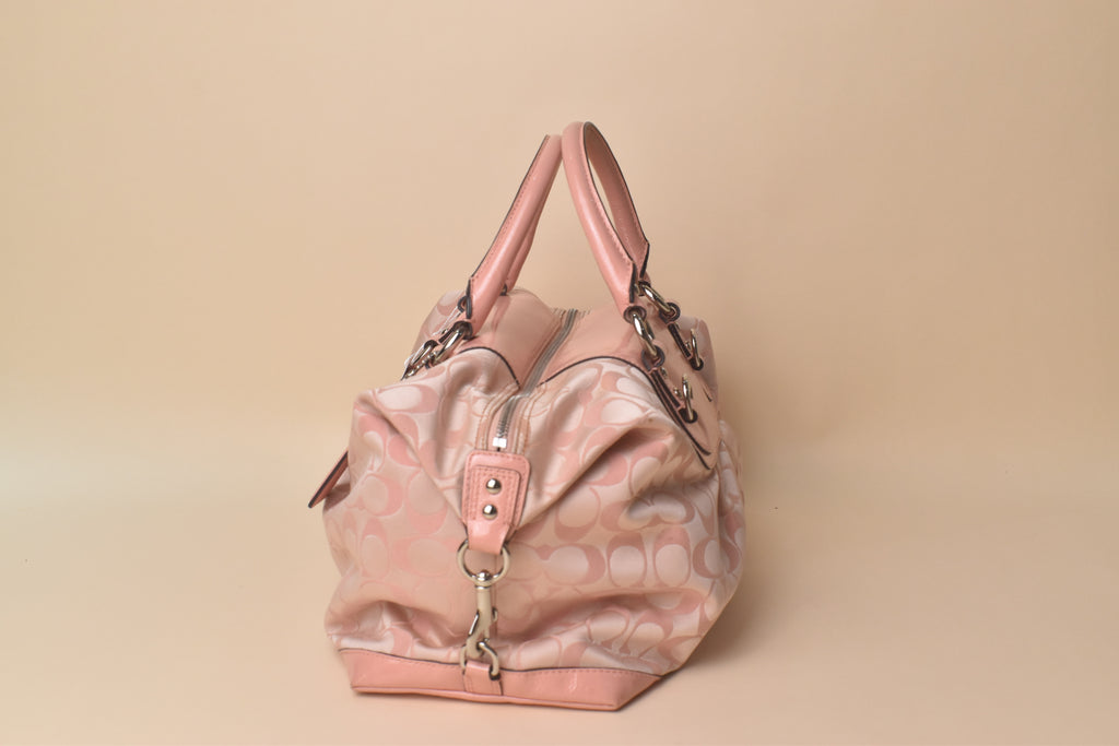 Coach Medium Ashley Signature Sateen Satchel – Peony Pink