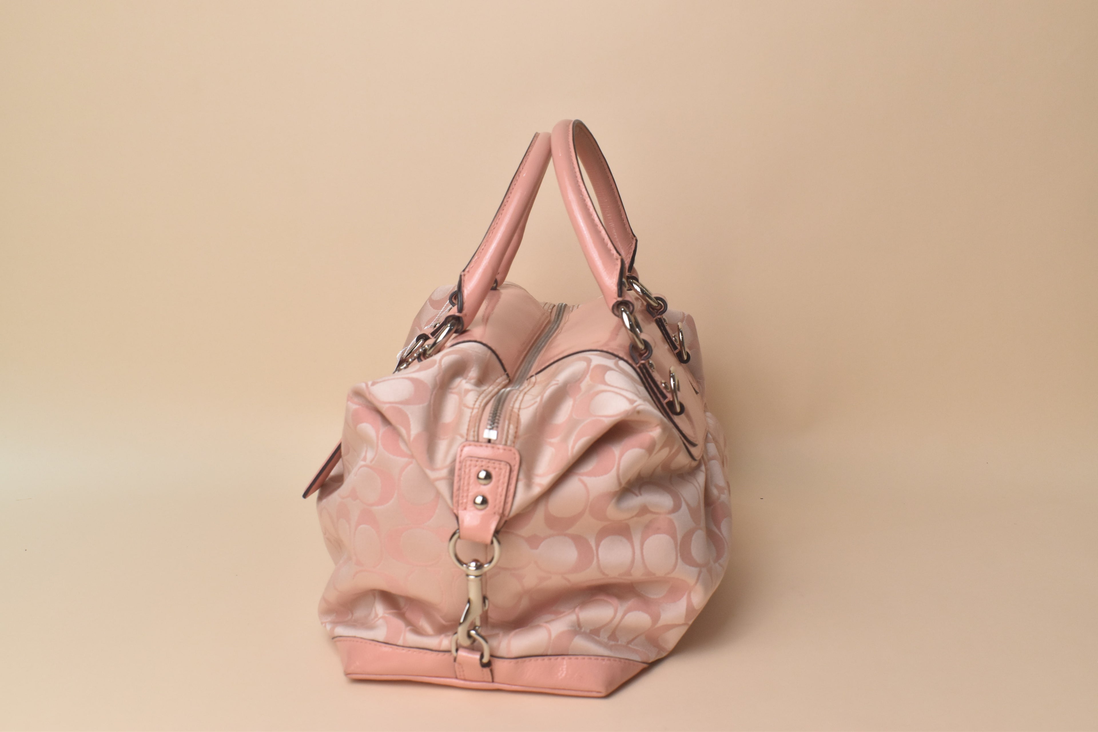 Coach Medium Ashley Signature Sateen Satchel – Peony Pink