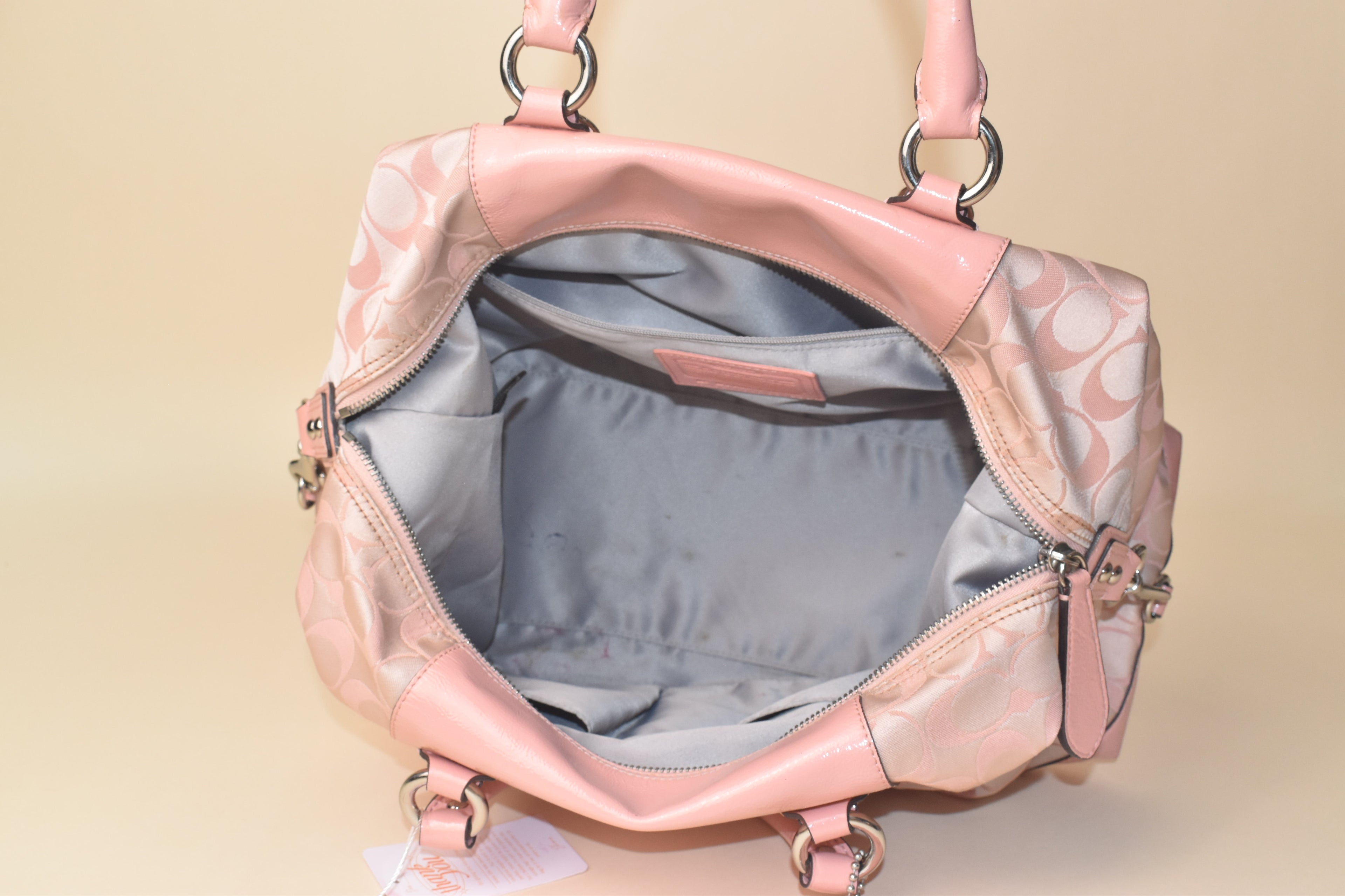 Coach Medium Ashley Signature Sateen Satchel – Peony Pink