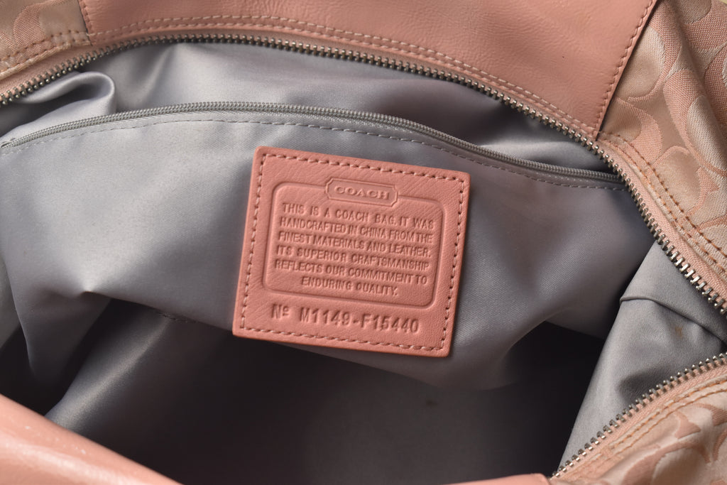 Coach Medium Ashley Signature Sateen Satchel – Peony Pink