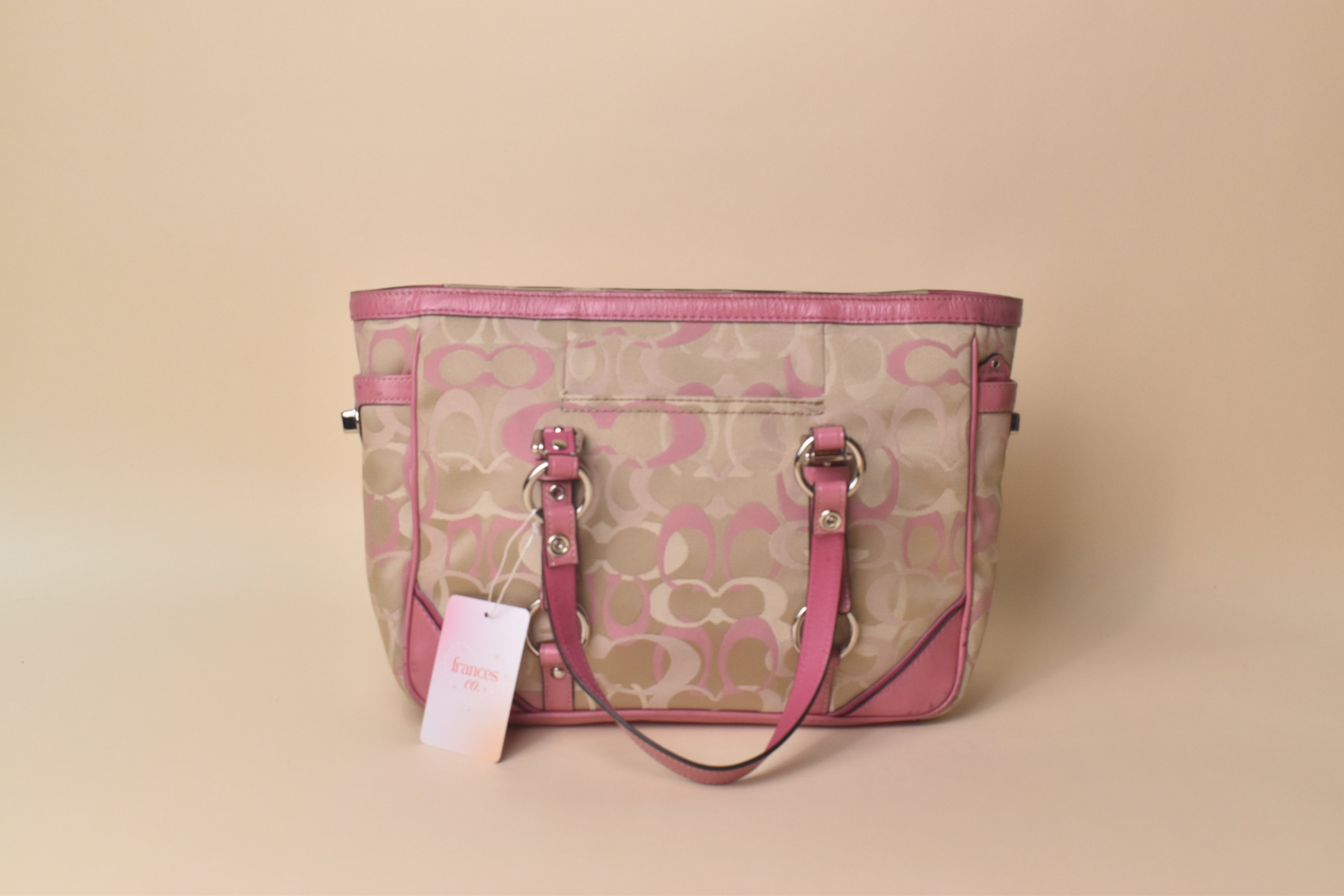 Coach Signature Gallery Optic Glam Tote – Khaki Pink