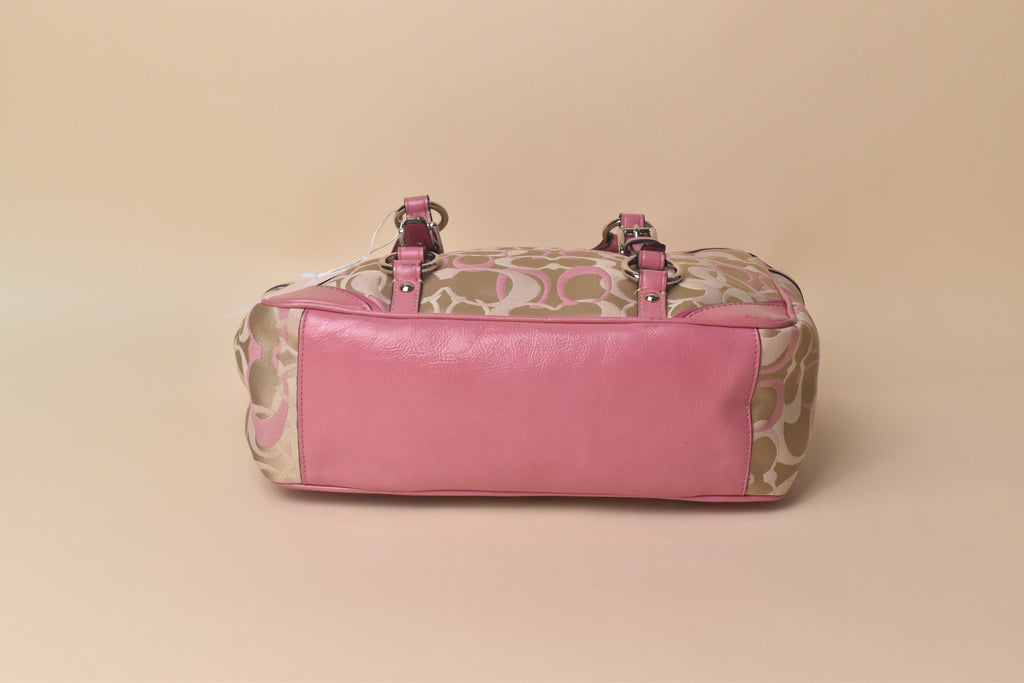 Coach Signature Gallery Optic Glam Tote – Khaki Pink