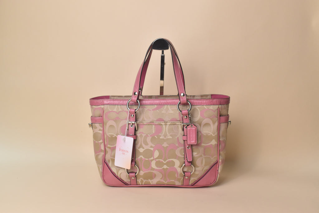Coach Signature Gallery Optic Glam Tote – Khaki Pink