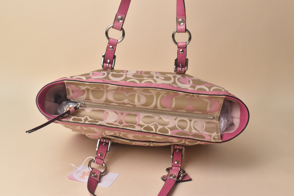 Coach Signature Gallery Optic Glam Tote – Khaki Pink