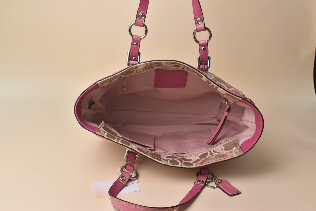Coach Signature Gallery Optic Glam Tote – Khaki Pink