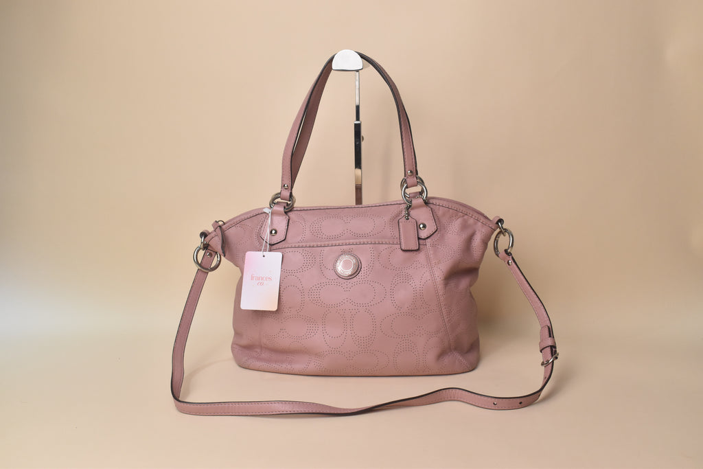 Coach Madison Op Art Perforated Sophia Satchel 2WAY – Blush Pink