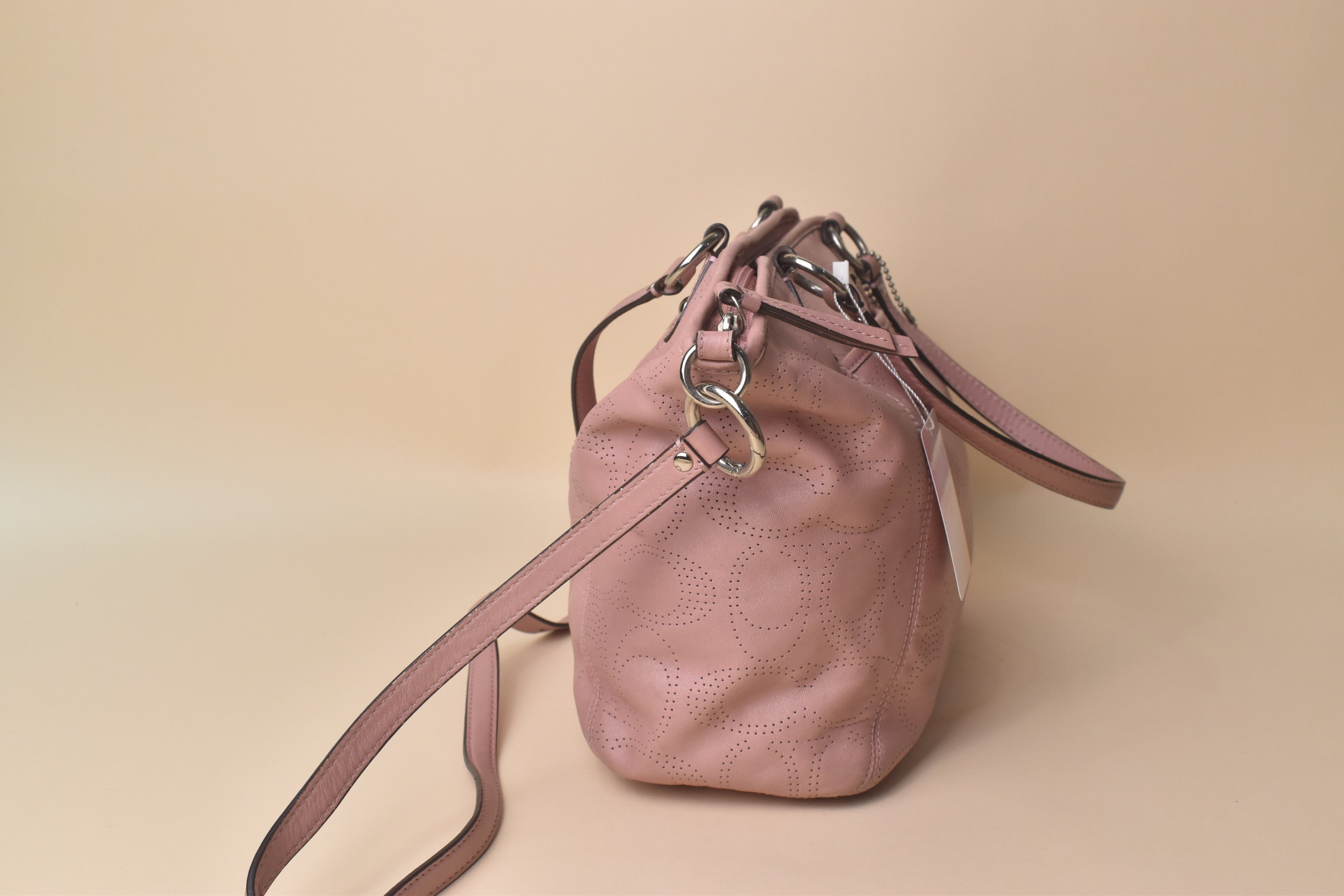 Coach Madison Op Art Perforated Sophia Satchel 2WAY – Blush Pink