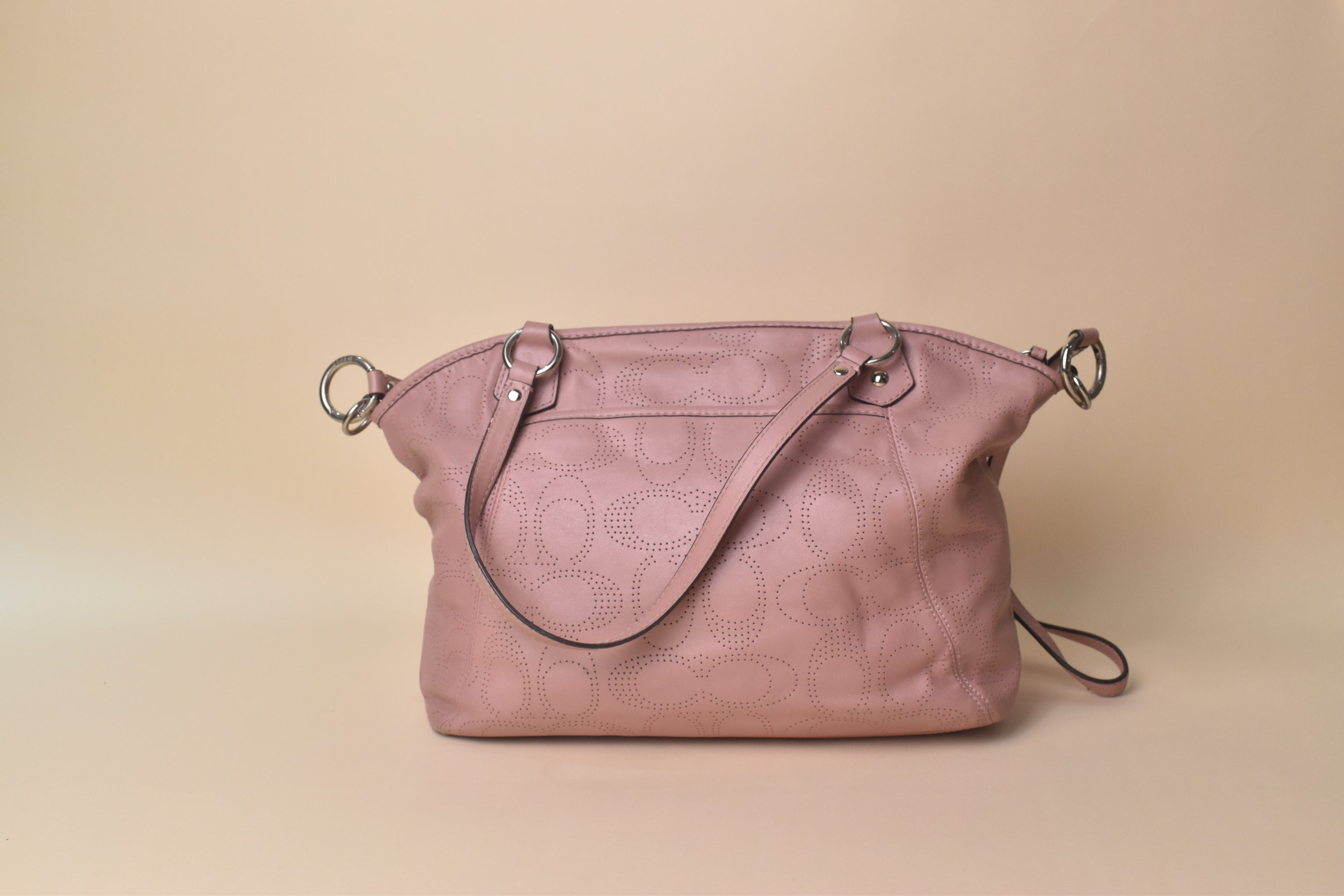 Coach Madison Op Art Perforated Sophia Satchel 2WAY – Blush Pink