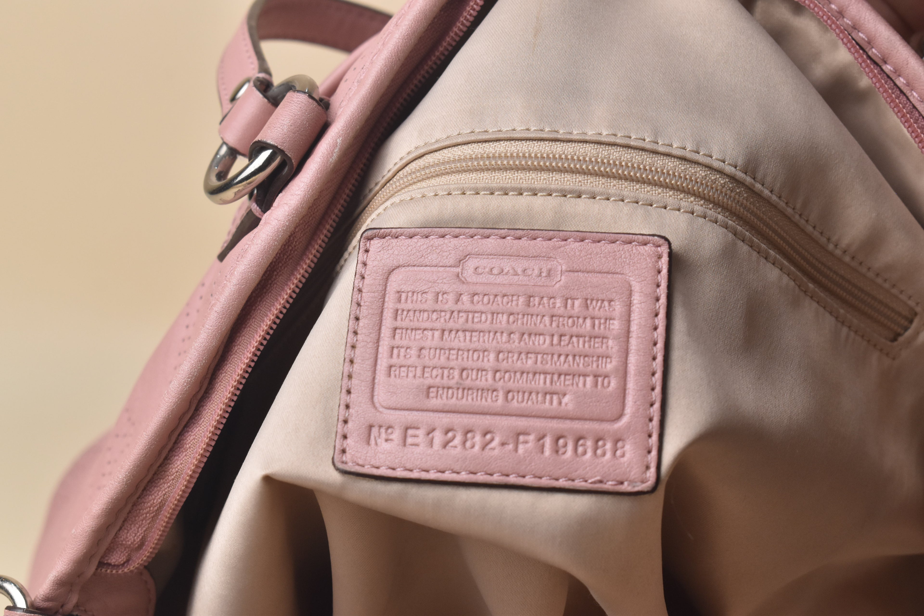 Coach Madison Op Art Perforated Sophia Satchel 2WAY – Blush Pink