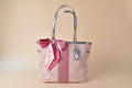 Coach Signature Stripe Tote - Silver/Pink