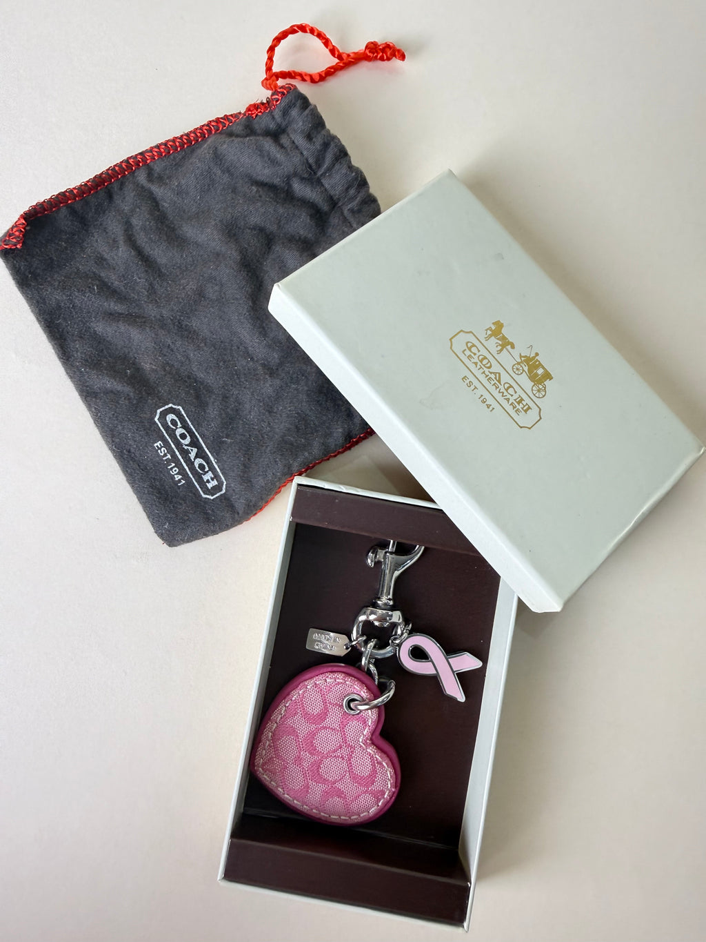 Coach Rare Heart Charm in Pink