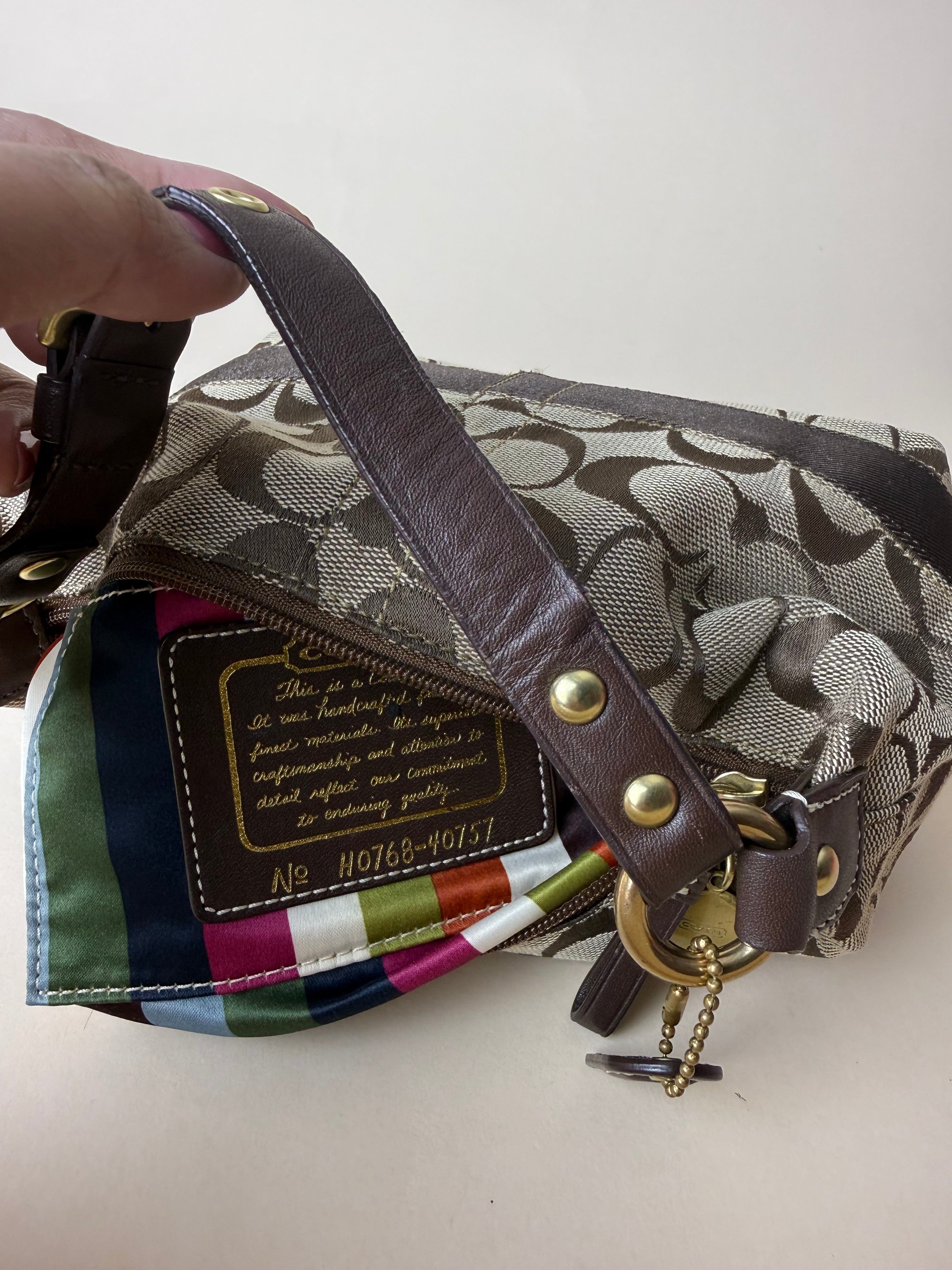 Coach Signature Mini Zip Shoulder Bag - Brown