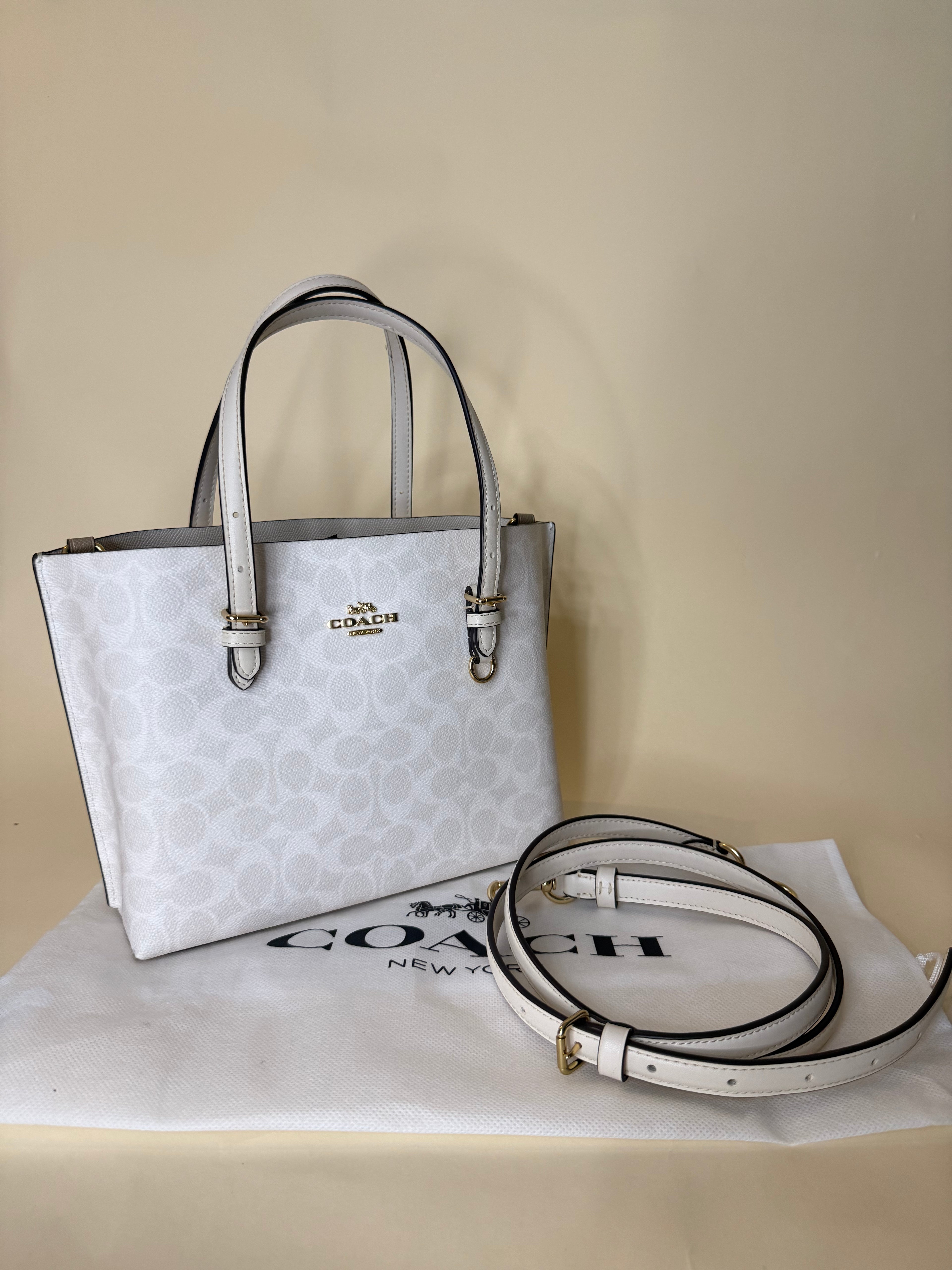 Coach Mollie Tote in Signature Canvas (white)