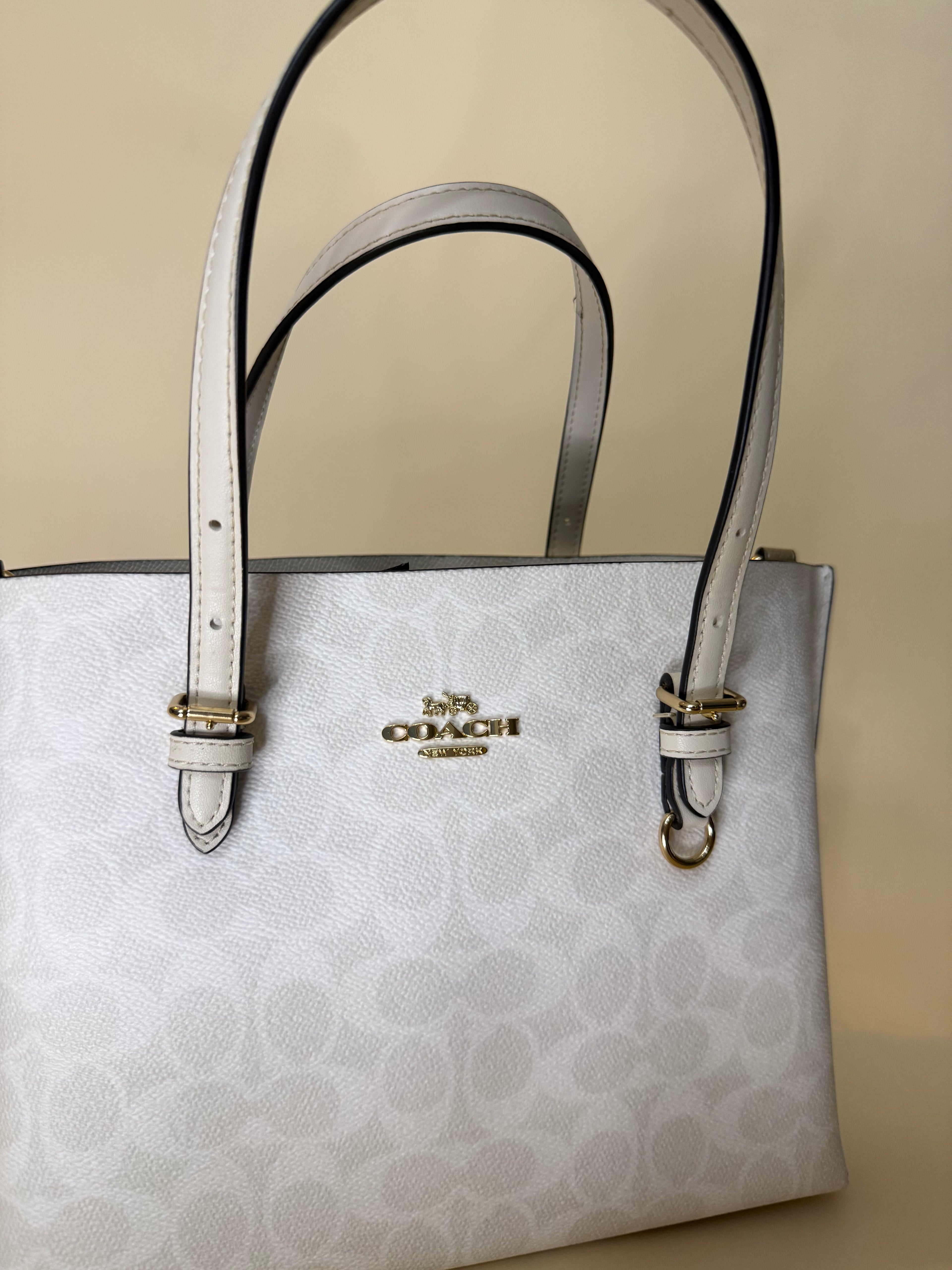 Coach Mollie Tote in Signature Canvas (white)