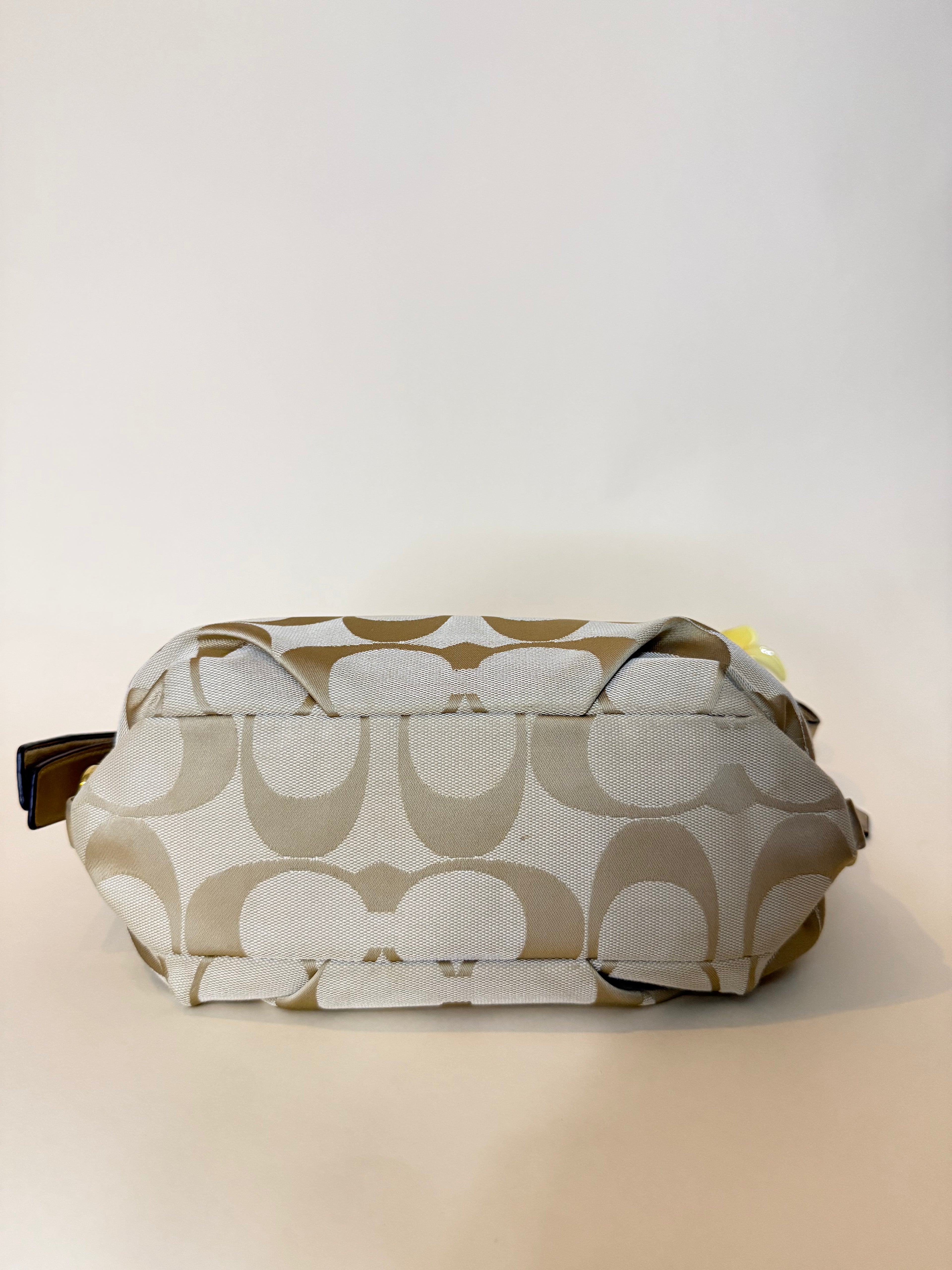 Coach Hobo Bag 2WAY Gold Signature Canvas