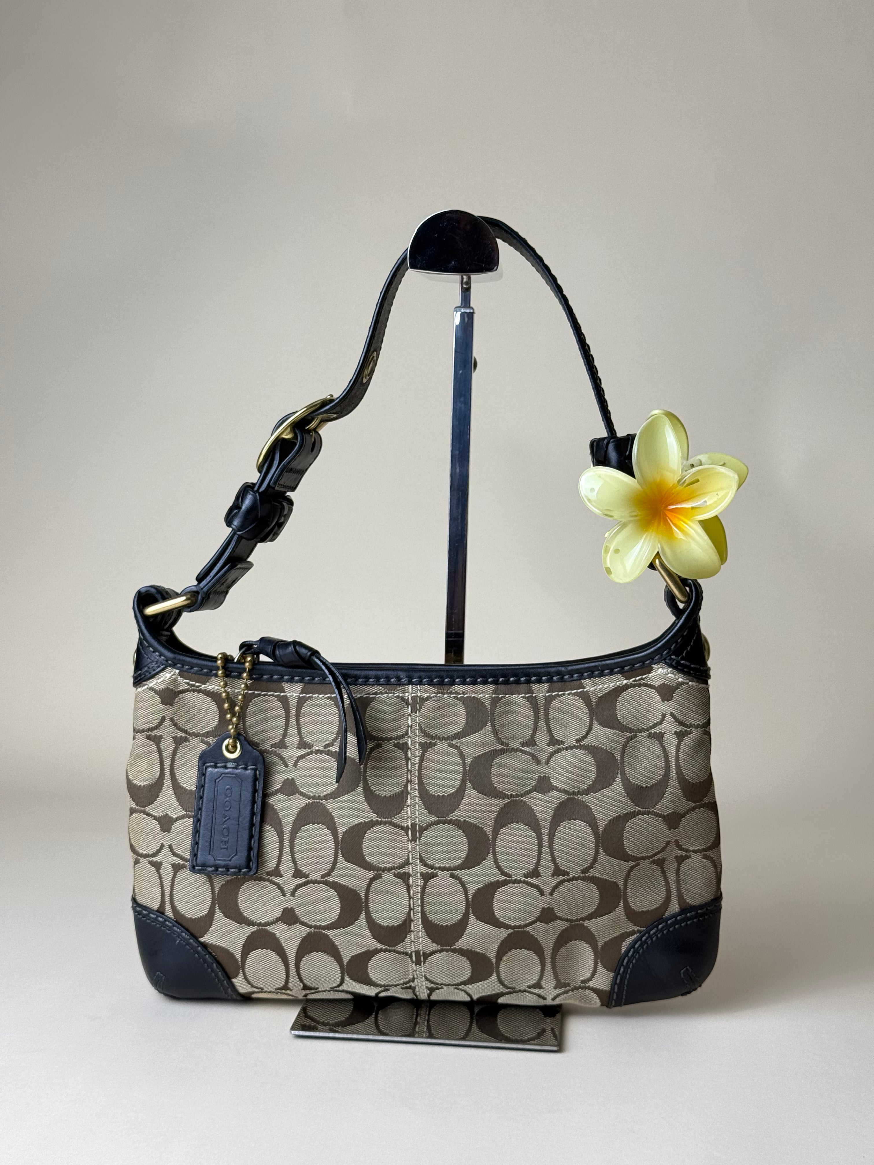 Coach Bleecker Signature Jacquard  Baguette Shoulder Bag