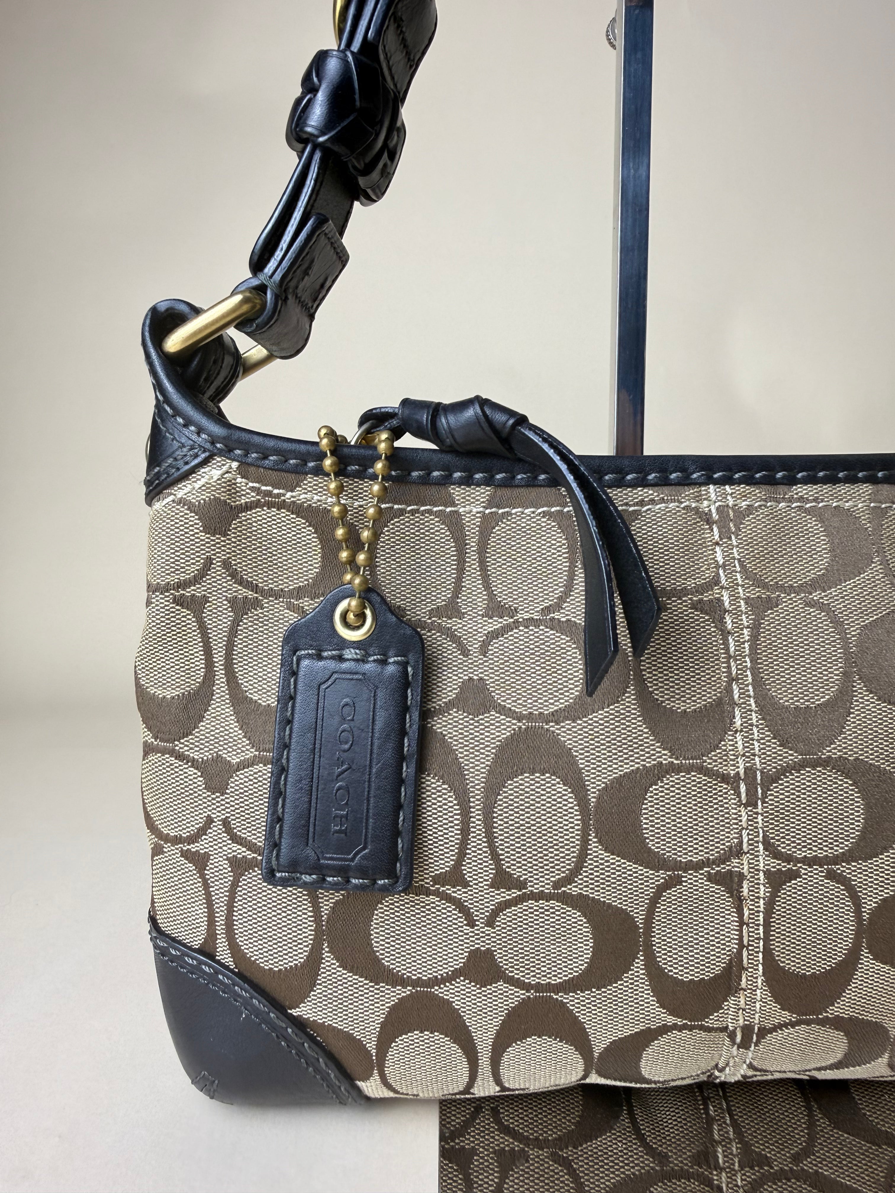 Coach Bleecker Signature Jacquard  Baguette Shoulder Bag